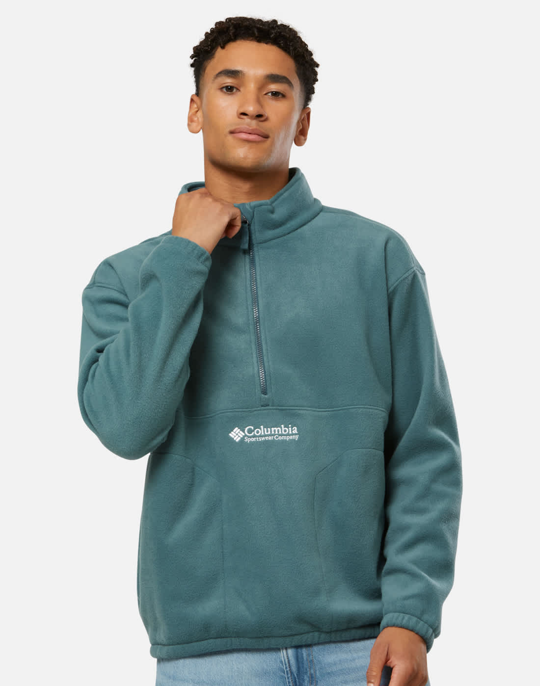 Men's Columbia Bent Bough Fleece Top Half Zip in Blue | Small