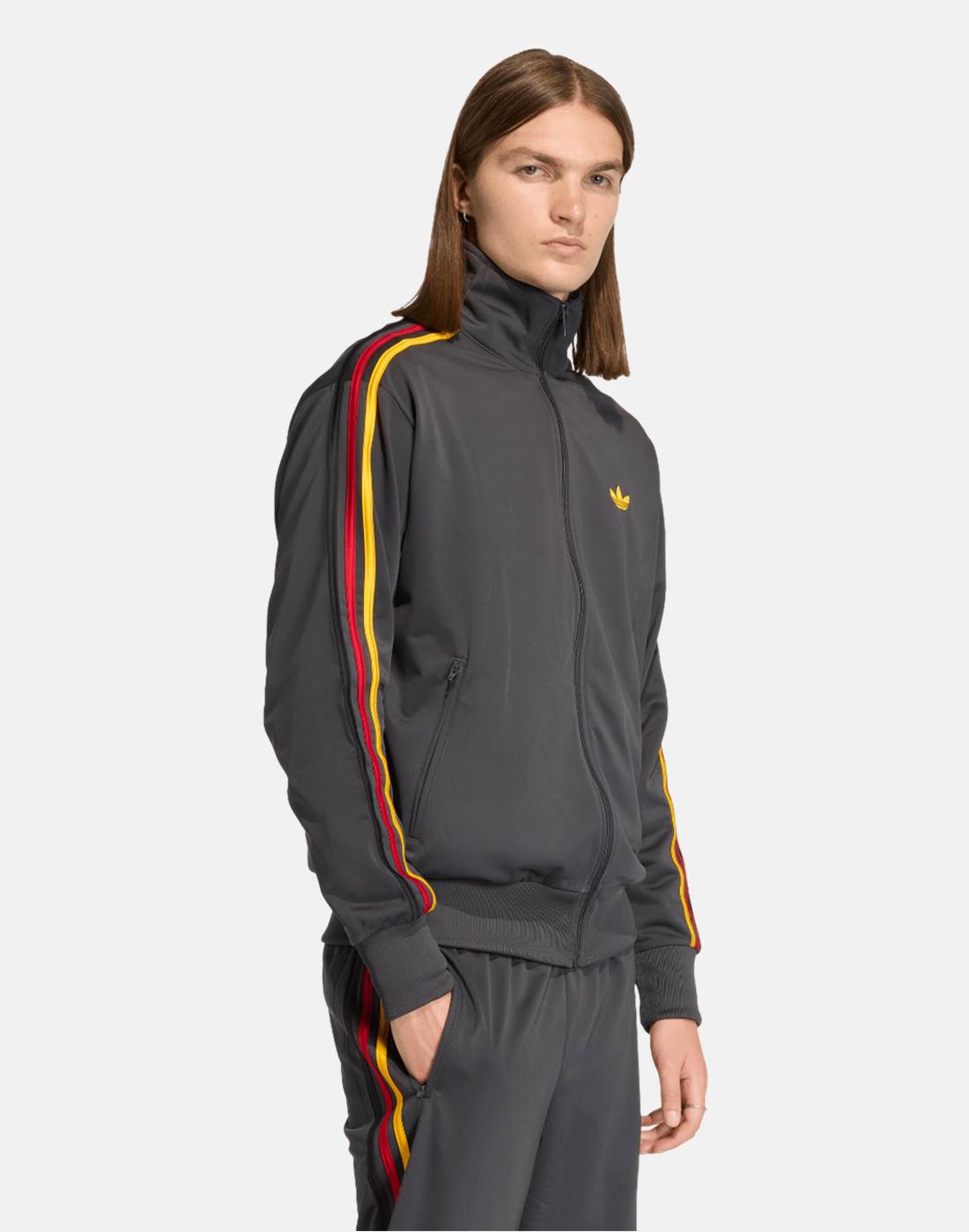 Men's Adidas Originals Firebird Track Top in Grey/Black | XL | Polyester