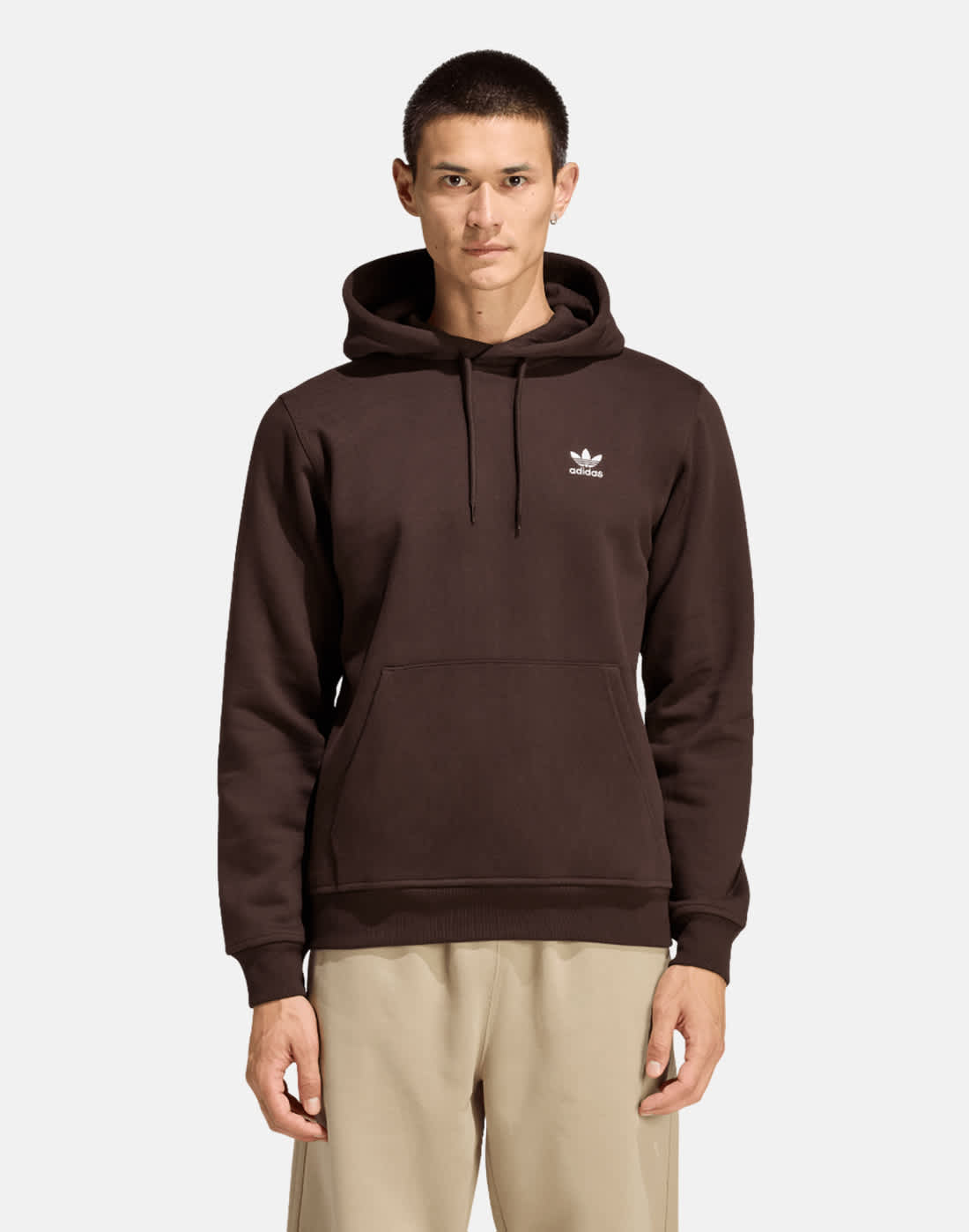 Men's Adidas Originals Essential Hoodie in Brown | Large | Cotton