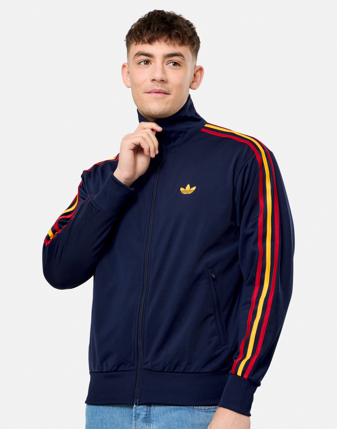 Men's Adidas Originals Firebird Tracktop in Navy Blue | XS | Polyester