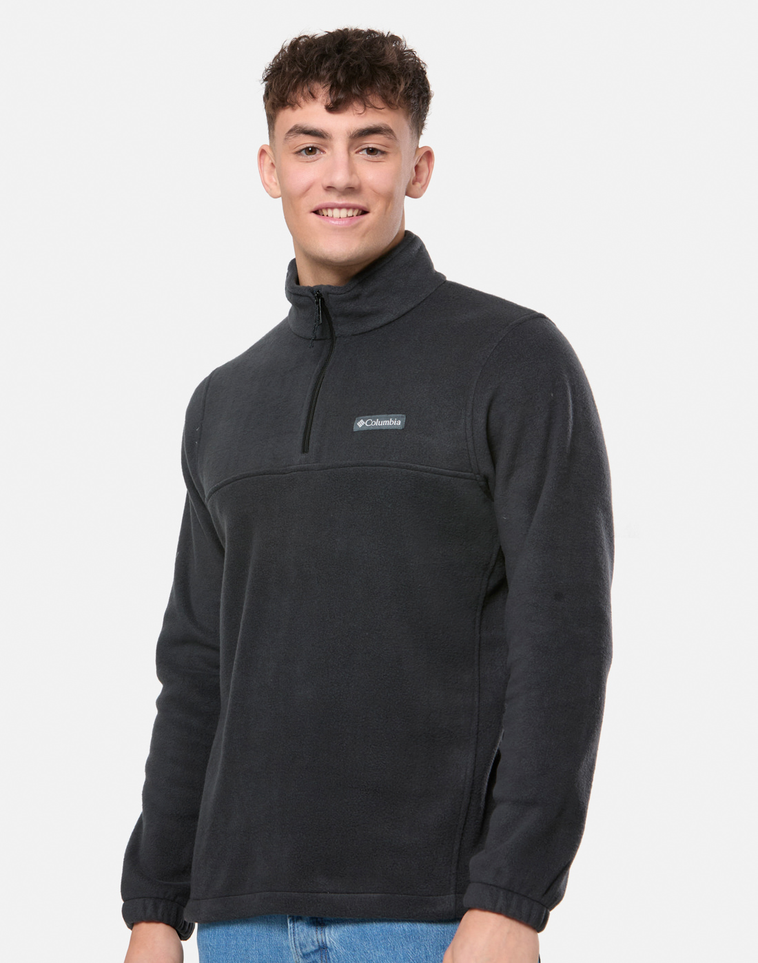 Men's Columbia Steens Fleece Top Half Zip in Black | Medium