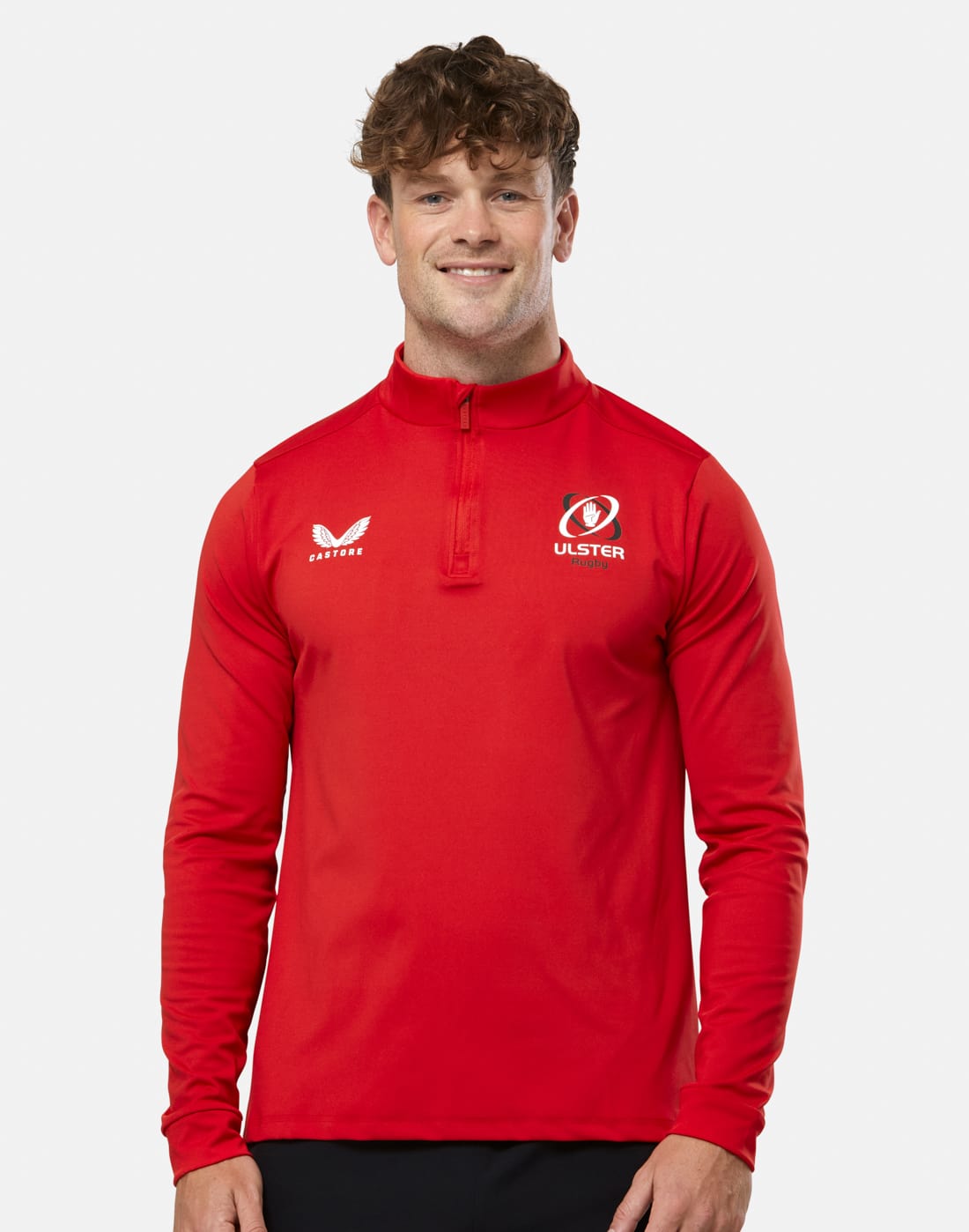 Men's Castore Adults Ulster Half Zip Top in Red | Large