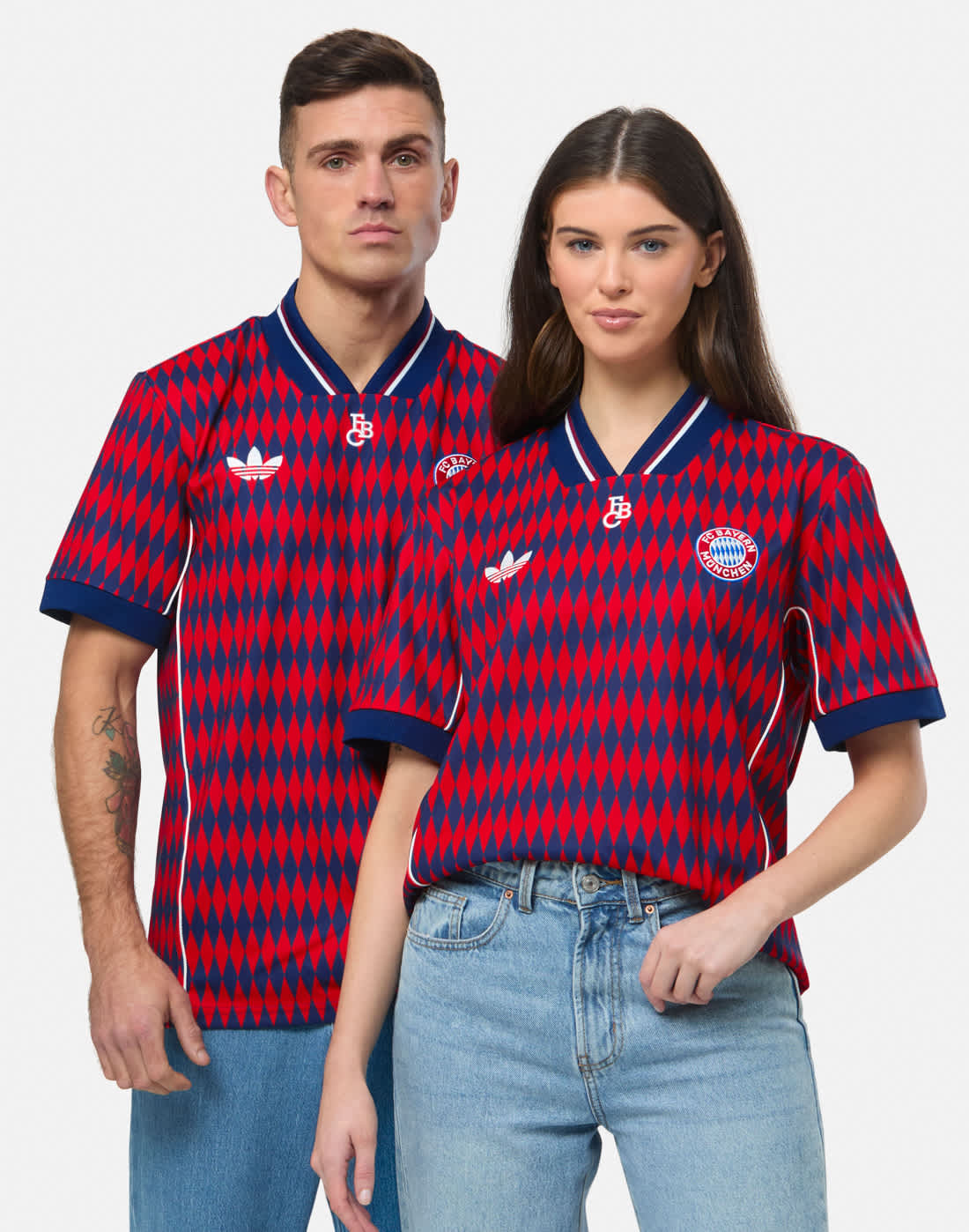 adidas Adults Bayern Munich Lfstlr Jersey in Red/Blue | XL | Polyester