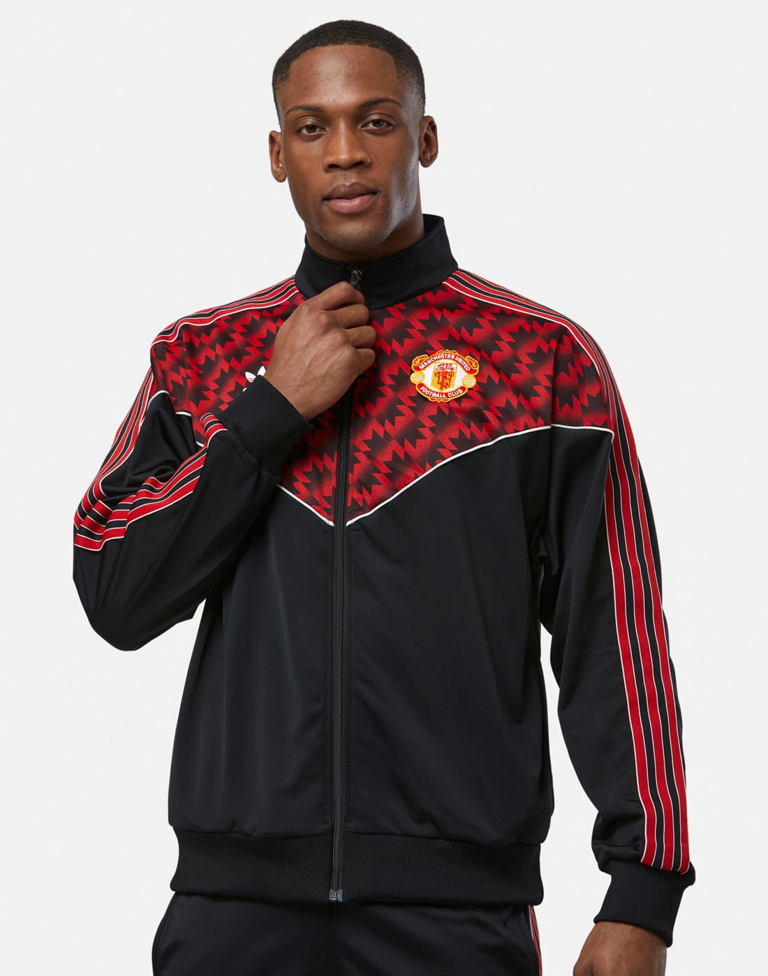Men's adidas Adults Manchester United Track Jacket in Black | Large | Polyester