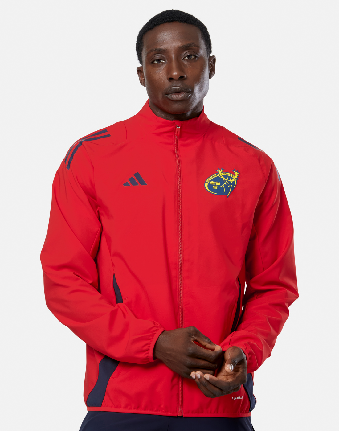 Men's adidas Adults Munster Presentation Jacket in Red | Large | Polyester