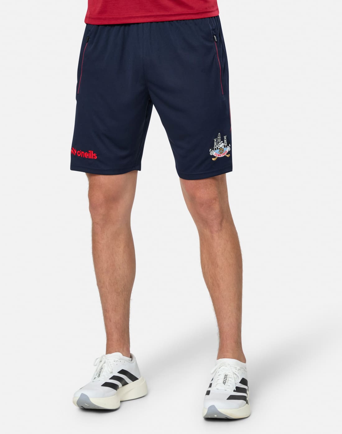 O'Neills Adults Cork Sedona Poly Shorts in Navy Blue/Red | XL