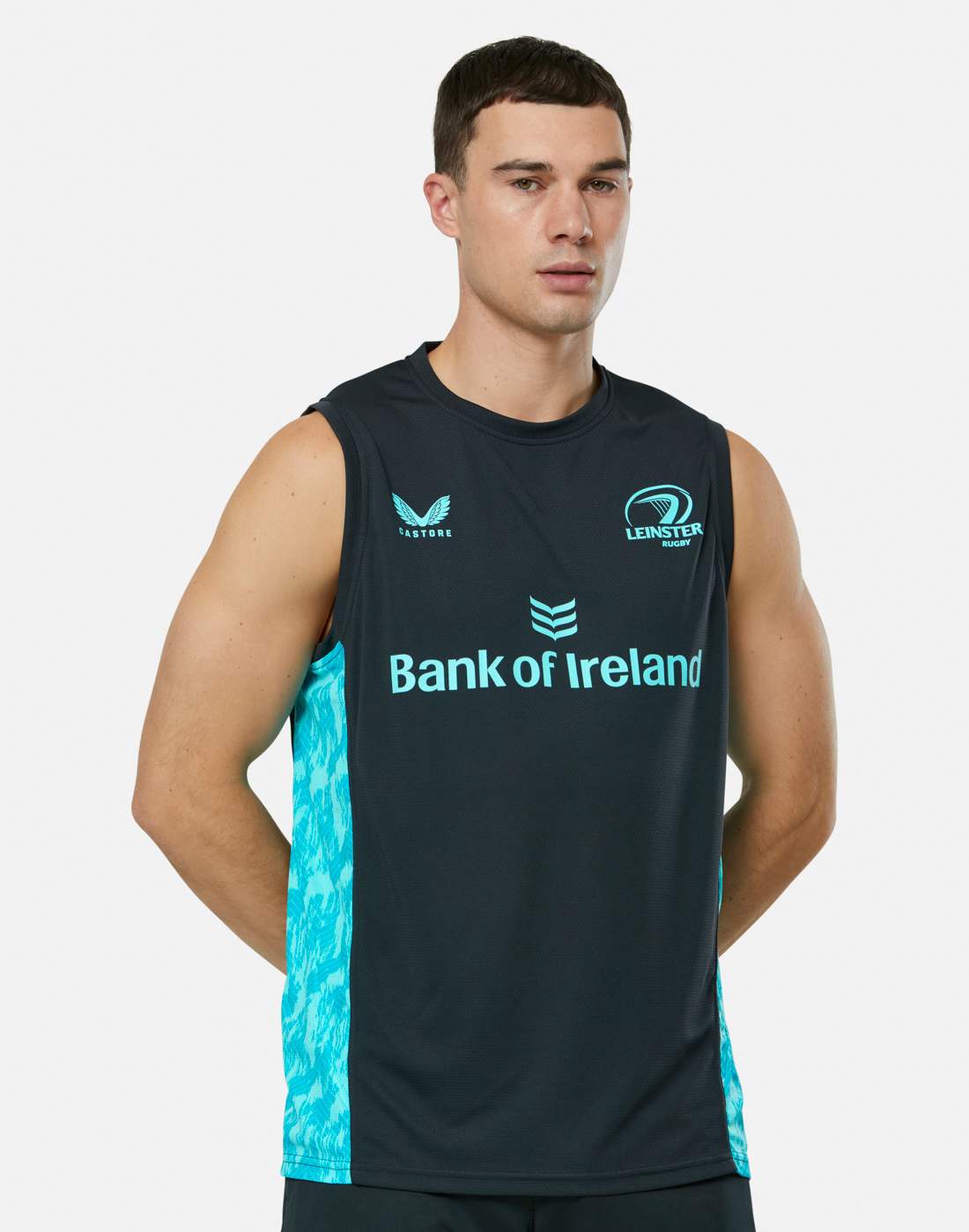Castore Adults Leinster Performance Sleeveless T-Shirt in Grey/Blue | XS