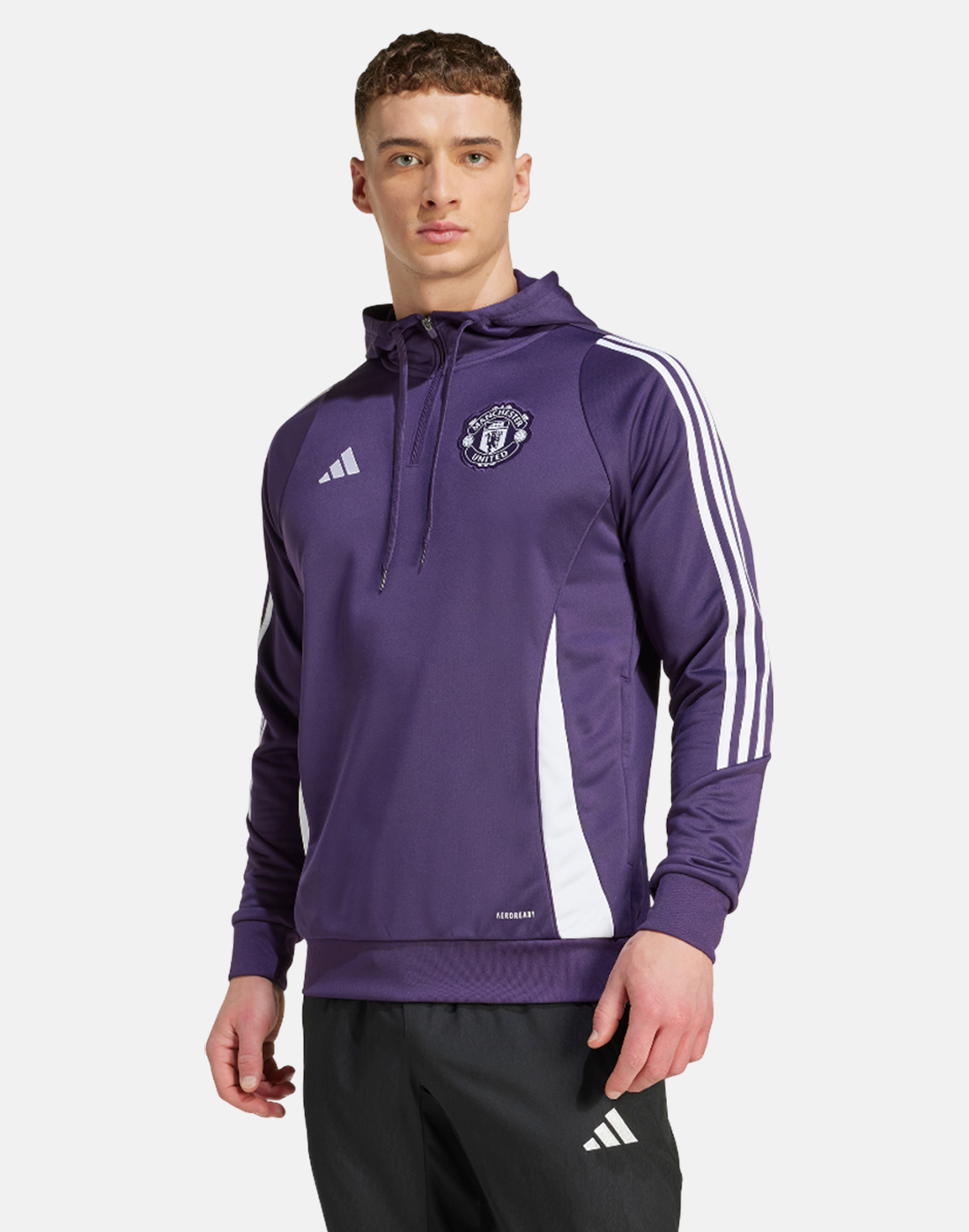 Men's adidas Adults Manchester United Training Hoodie in Purple/White | Medium | Polyester
