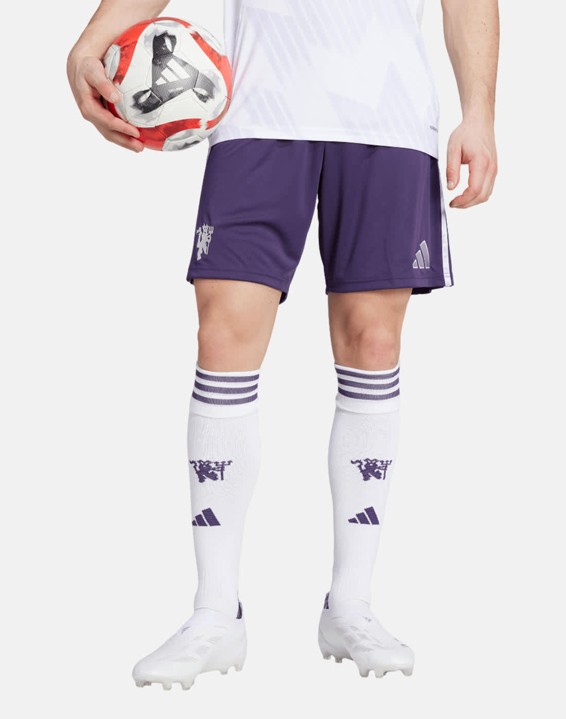 Men's adidas Adults Manchester United 25/26 Away Shorts in Purple | Small | Polyester