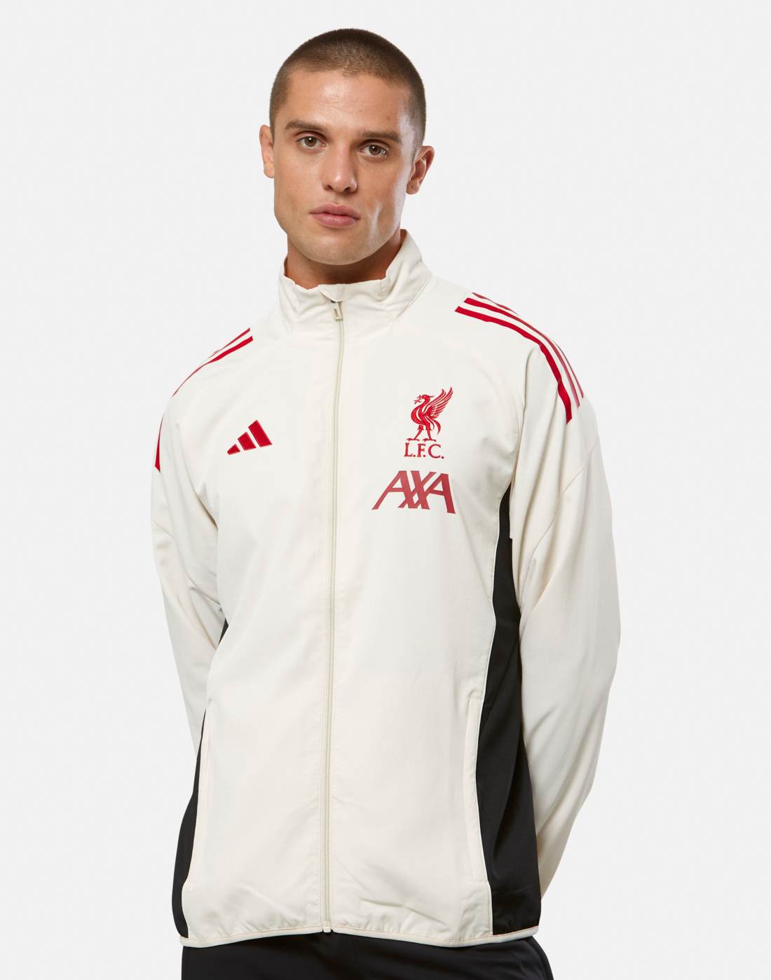 Men's adidas Adults Liverpool Presentation Jacket in White | Large | Polyester