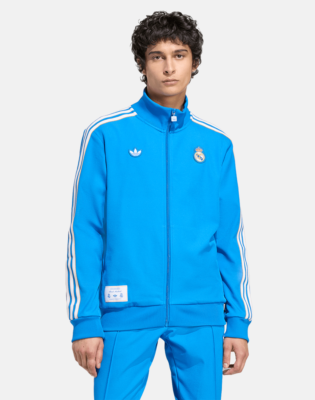 Men's adidas Adults Real Madrid Icon Track Top in Blue/White | Large | Polyester
