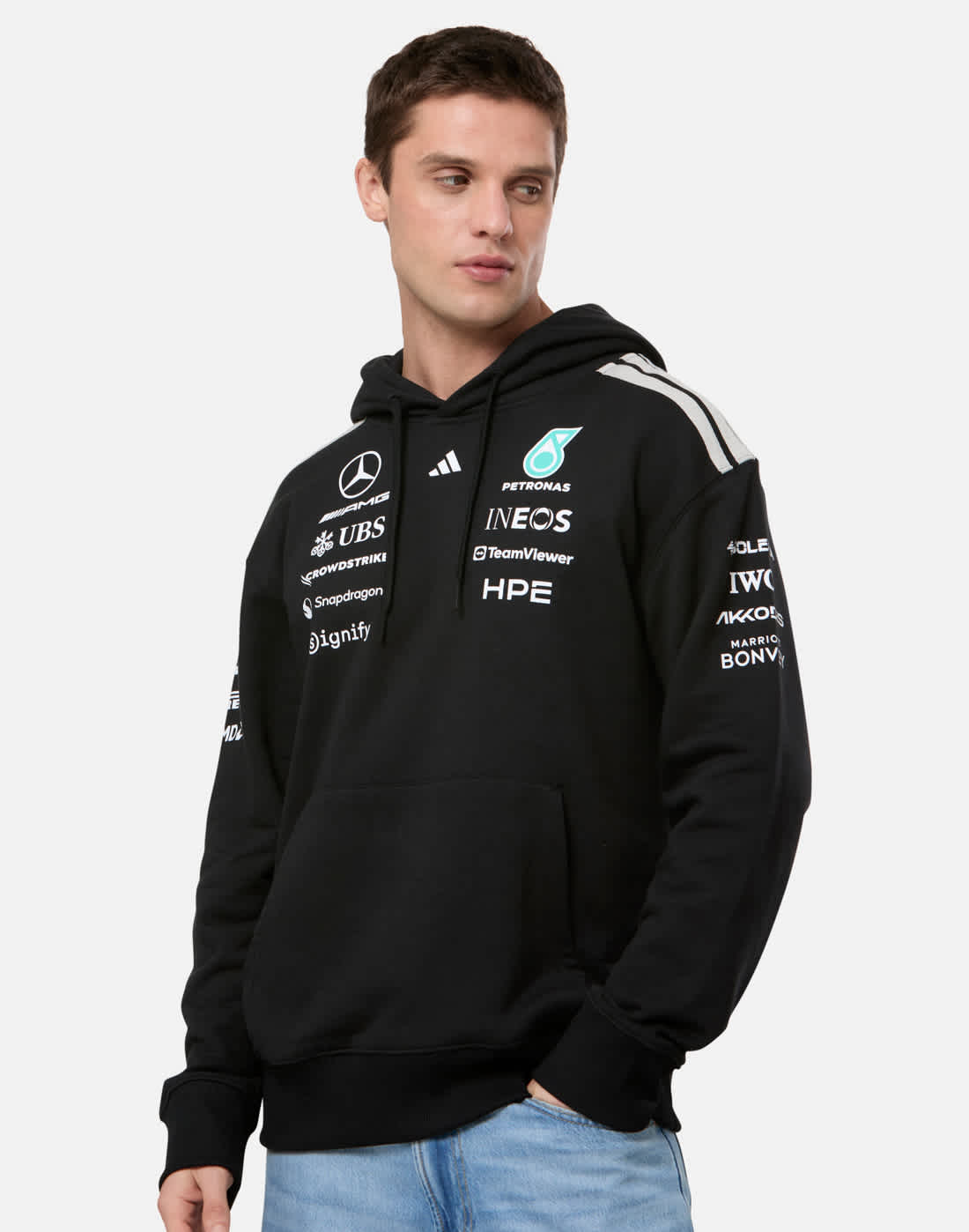 Men's adidas Mercedes Driver Hoodie in Black | Medium | Cotton