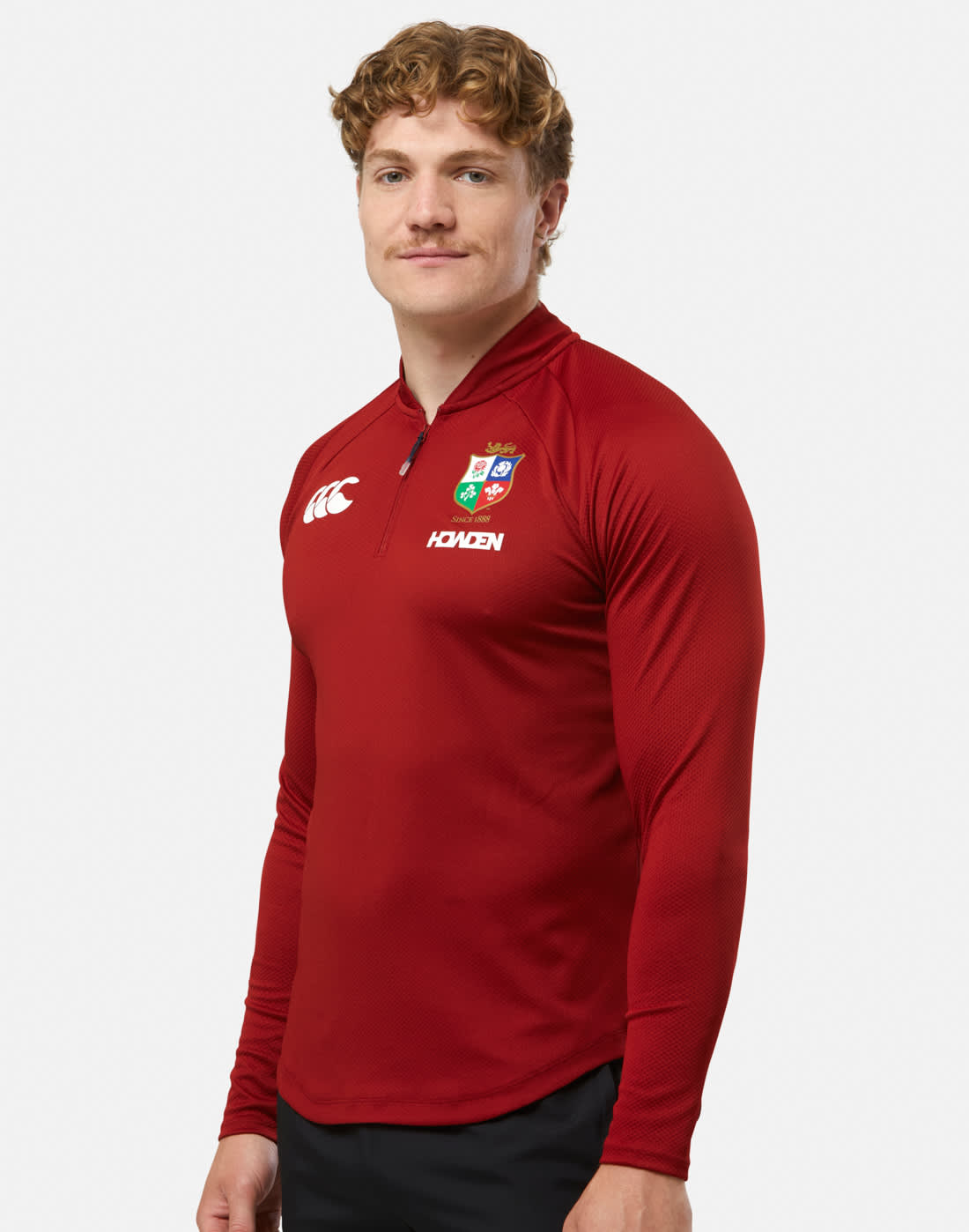 Men's Canterbury Adults British And Irish Lions Half Zip Top in Red | Medium