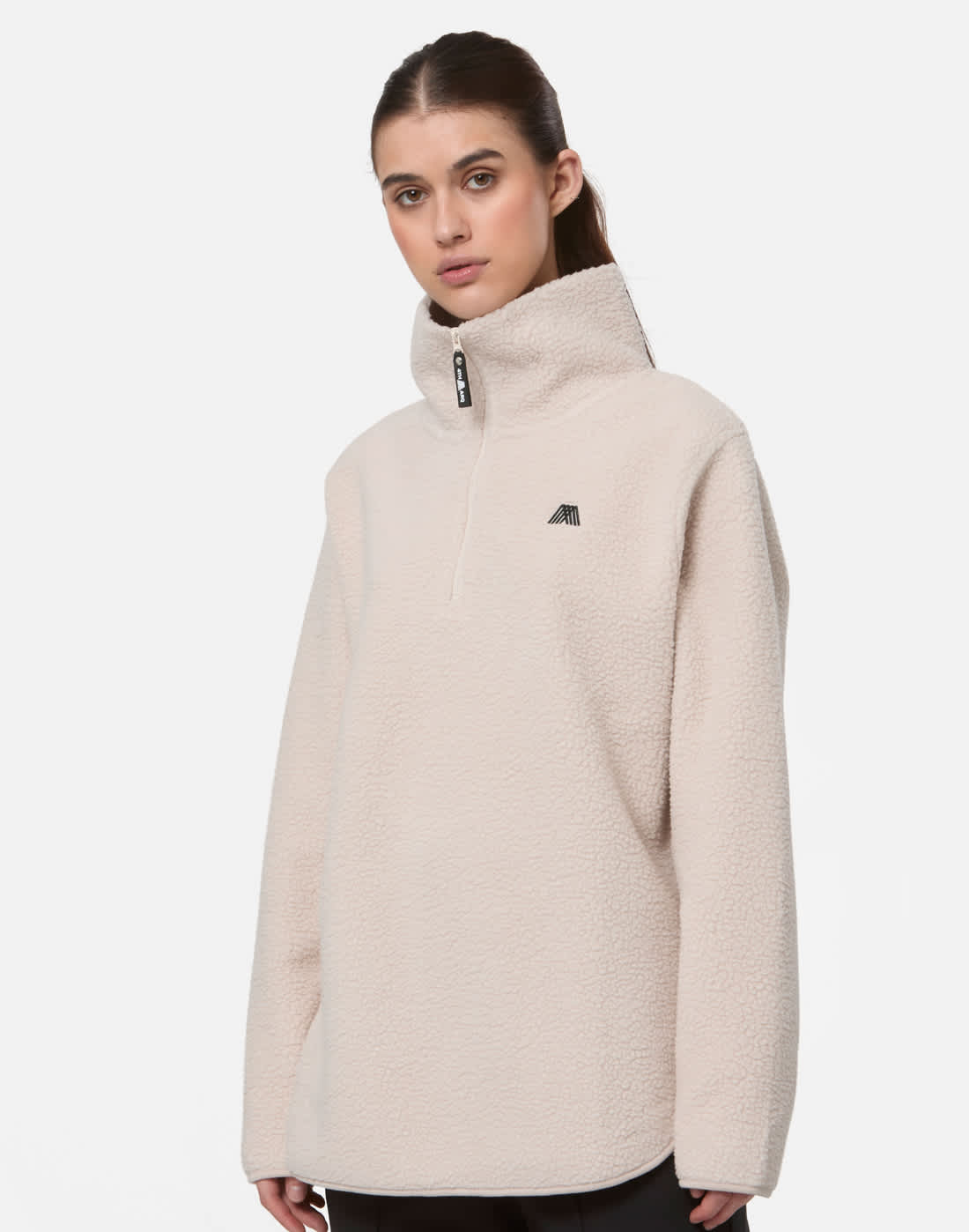 Women's 4TH ARQ Lennox Half Zip Top in Cream | Large | Fleece