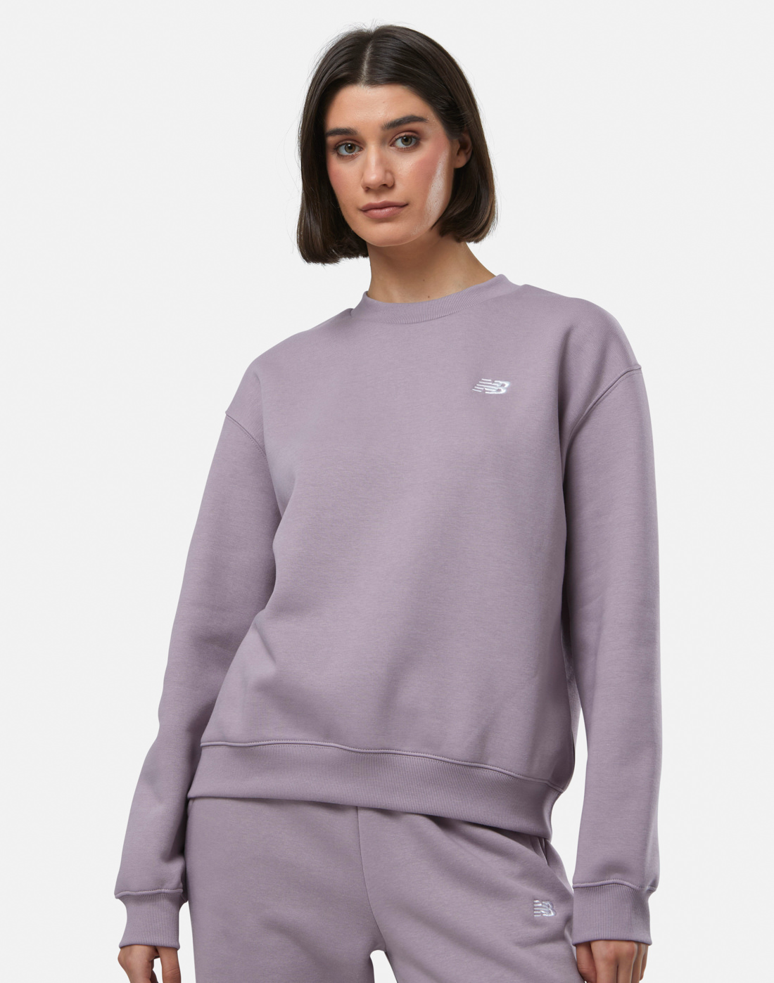 Women's New Balance Essentials Crew Neck Sweatshirt in Purple | XS | Fleece