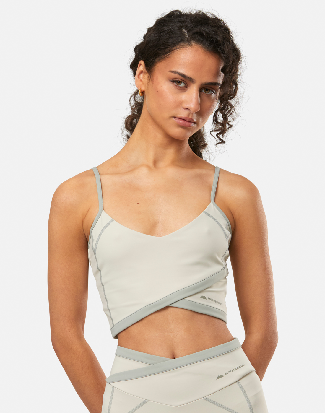 Women's Monterrain Asana Strappy Cropped Tank Top in Grey/Silver | XS