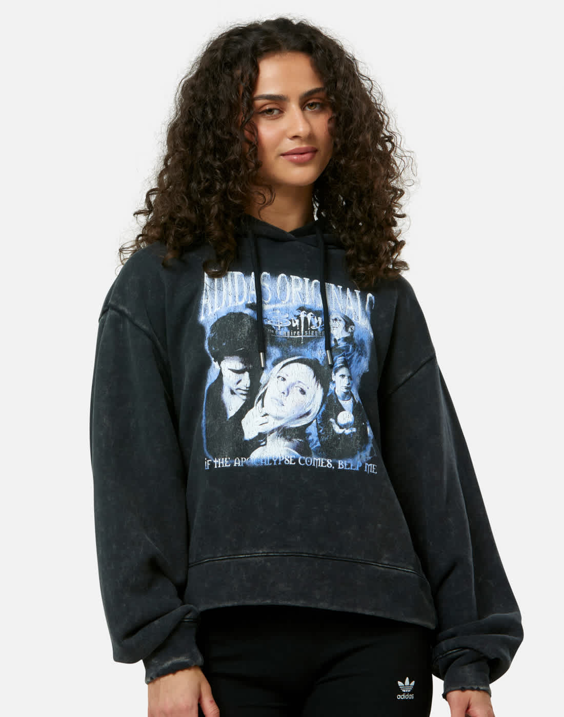 Women's Adidas Originals Buffy Hoodie Wh in Black | Medium | Cotton