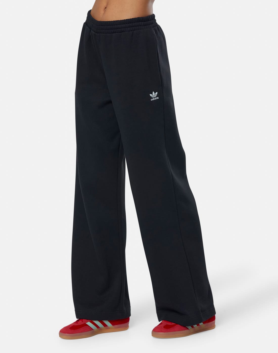 Women's Adidas Originals Essentials Wide Leg Pants in Black | XS | Fleece