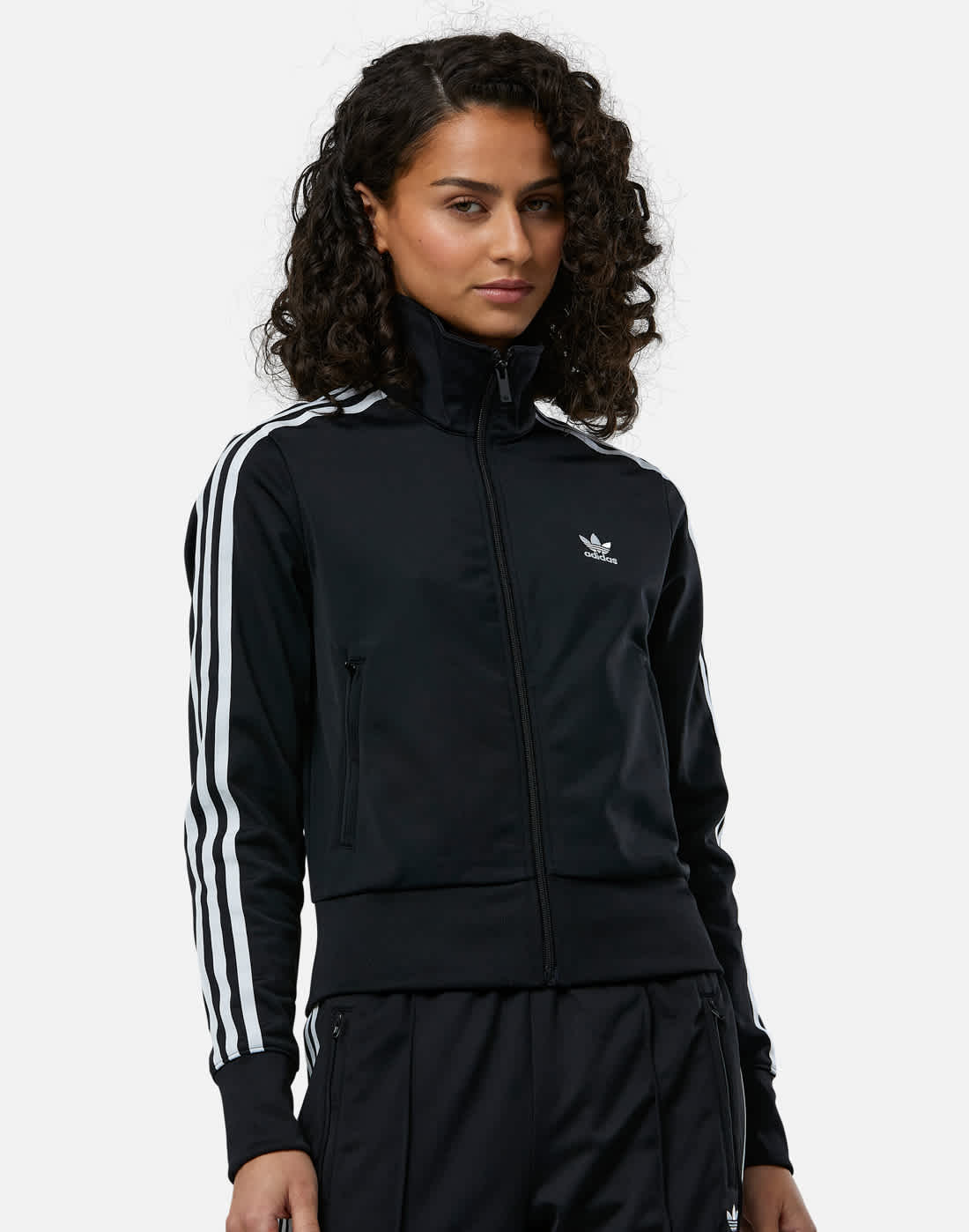 Women's Adidas Originals Firebird Track Top in Black | Polyester