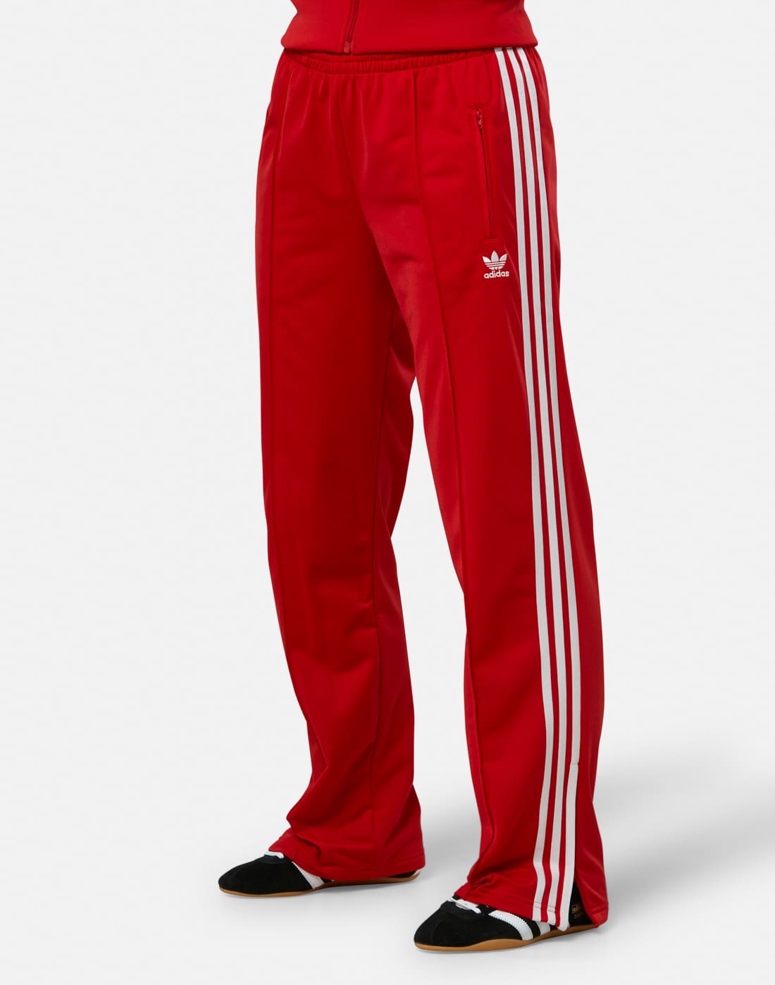 Women's Adidas Originals Firebird Slim Track Pants in Red | XS | Polyester