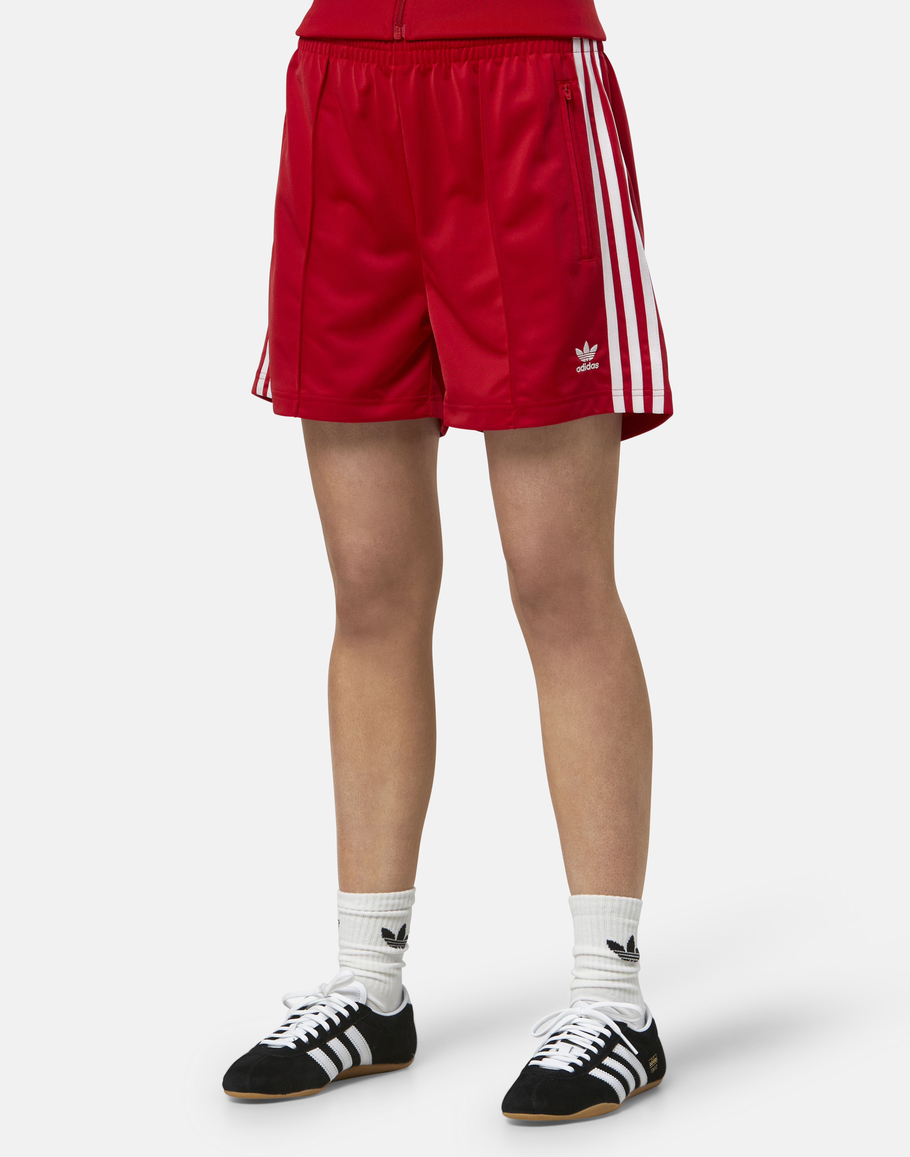 Women's Adidas Originals Firebird Shorts in Red/White | Polyester
