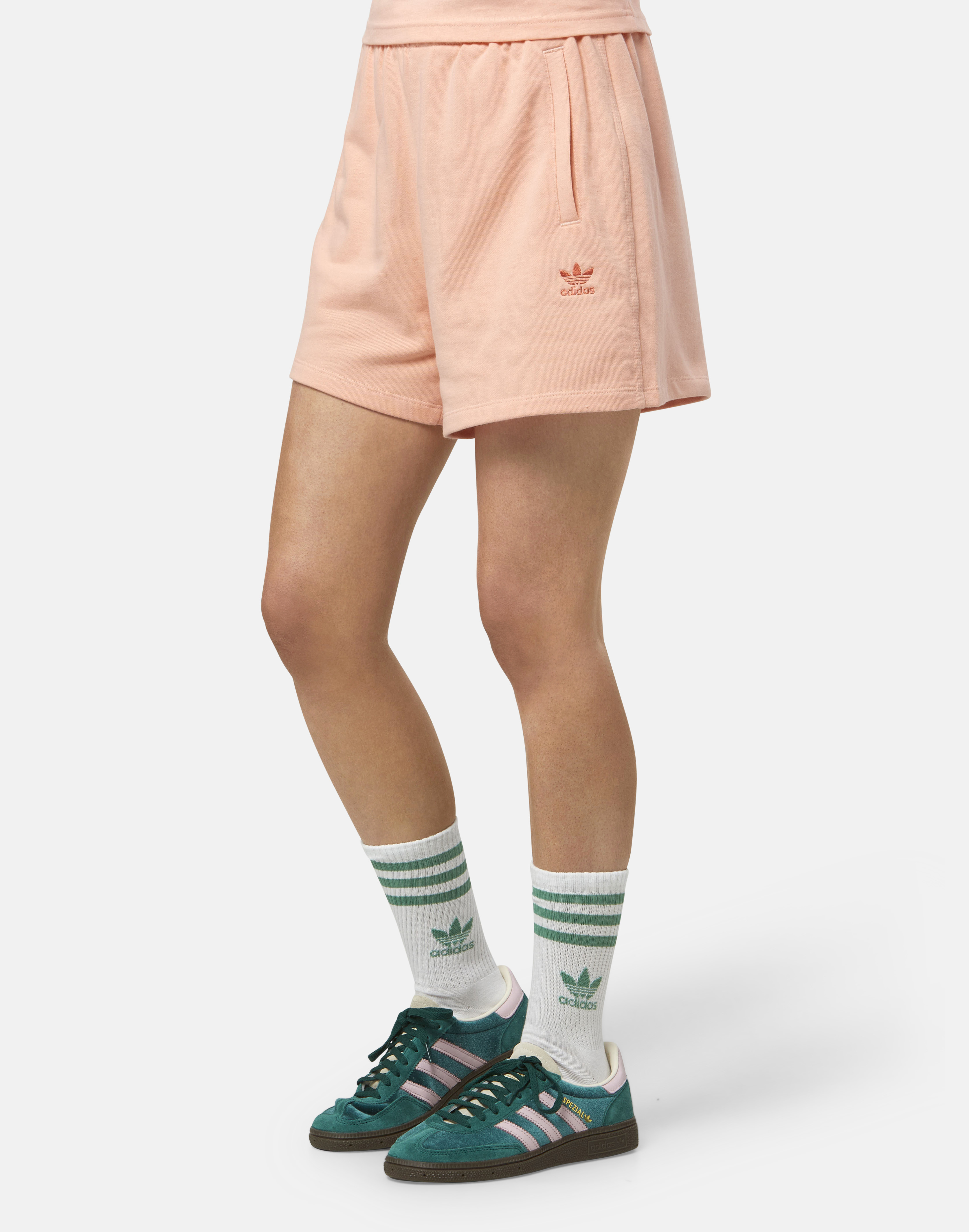 Women's Adidas Originals Essentials Shorts in Pink | Medium | Fleece