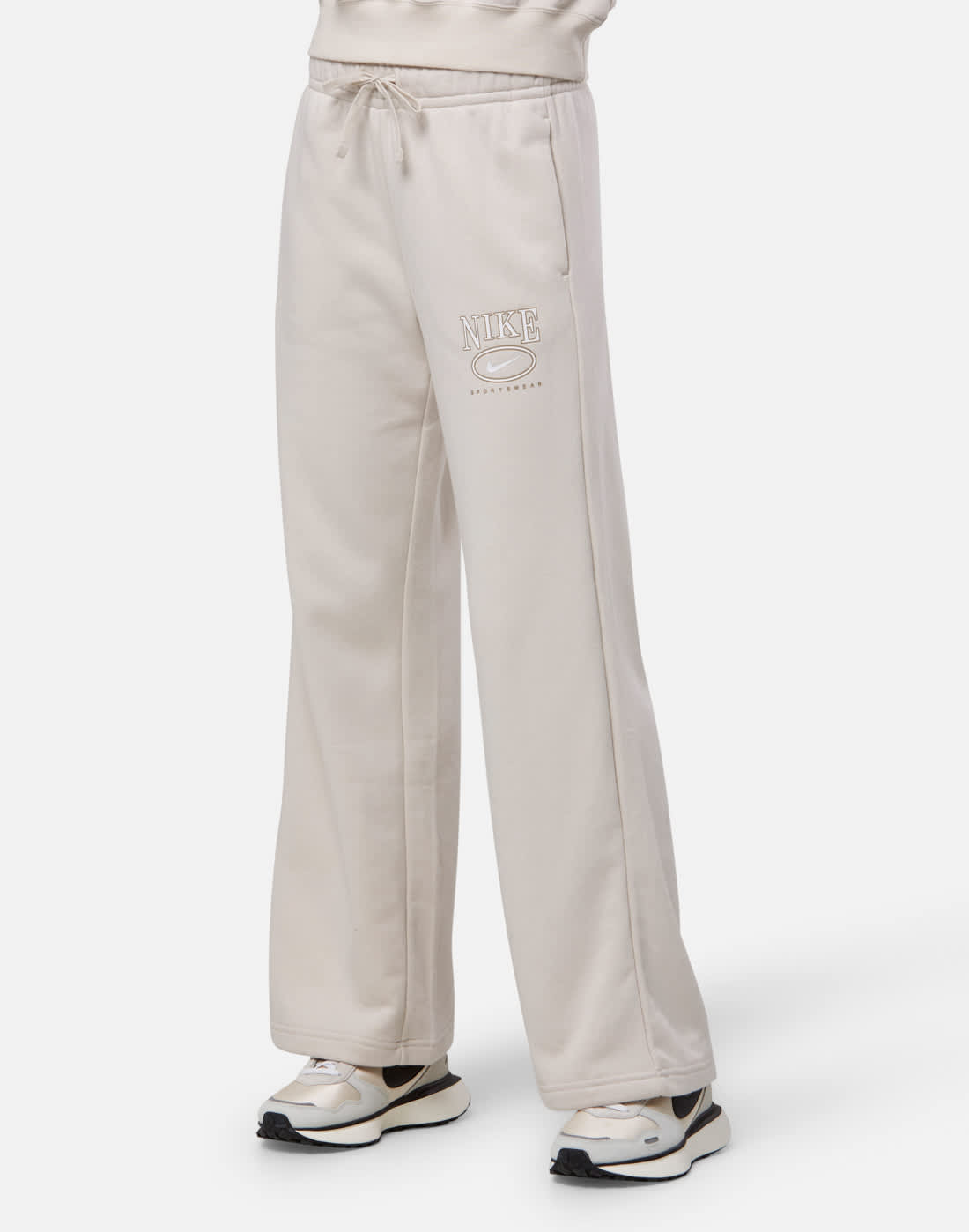 Women's Nike Club Fleece Wide Leg Pants in Cream | XL