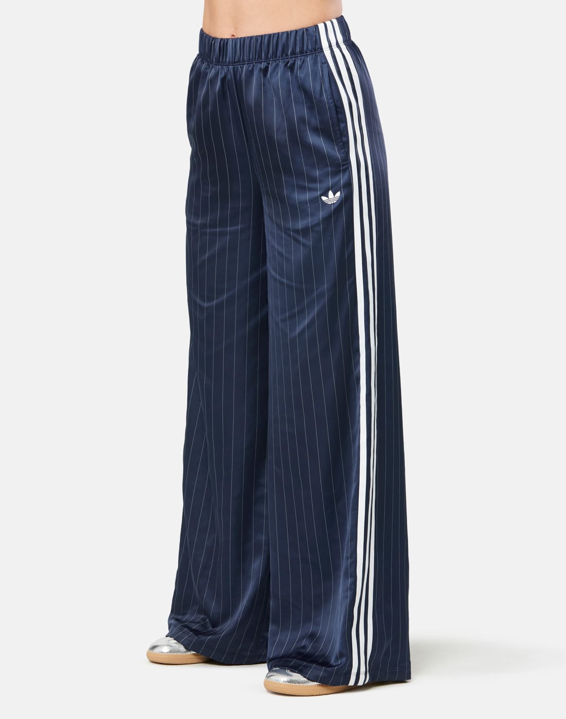Women's Adidas Originals Soccer Summer Satin Pants in Navy Blue | XS | Polyester