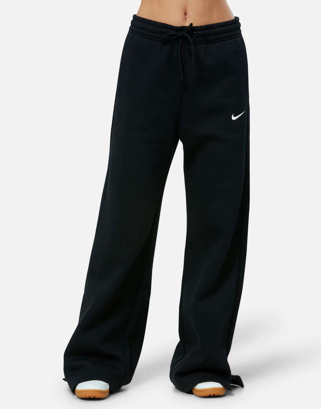 Women's Nike Phoenix Fleece Wide Leg Pants in Black | Medium