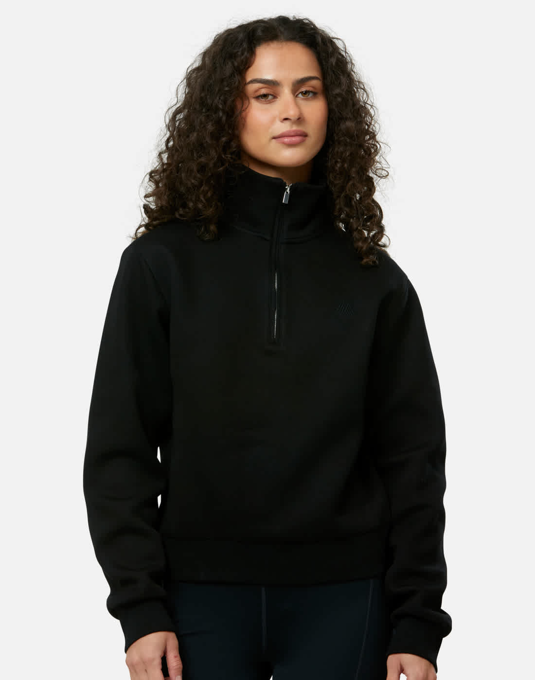 Women's 4TH ARQ Levi Jersey Half Zip Top in Black | Fleece