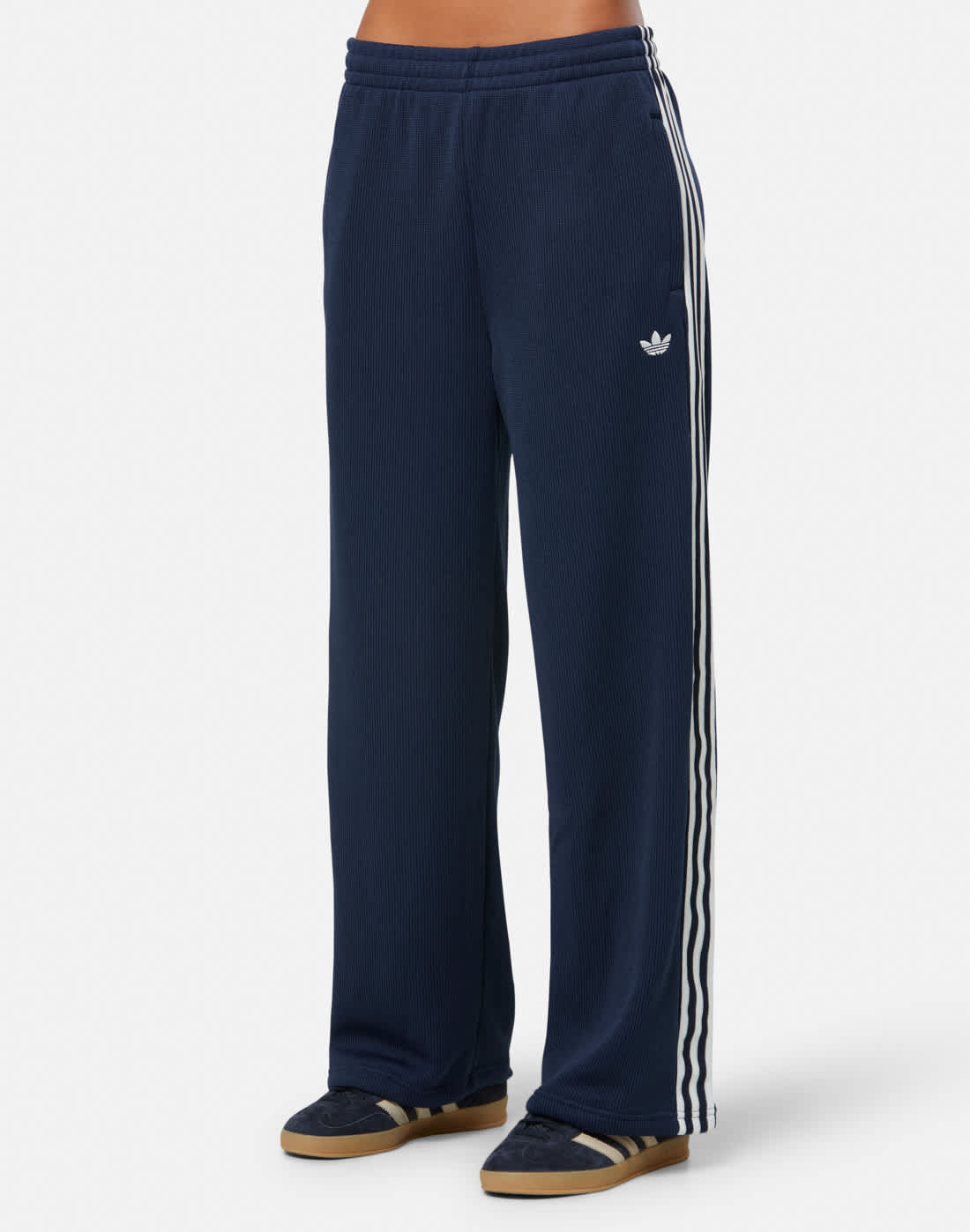 Women's Adidas Originals Firebird Track Pants in Navy Blue/White | Medium | Polyester