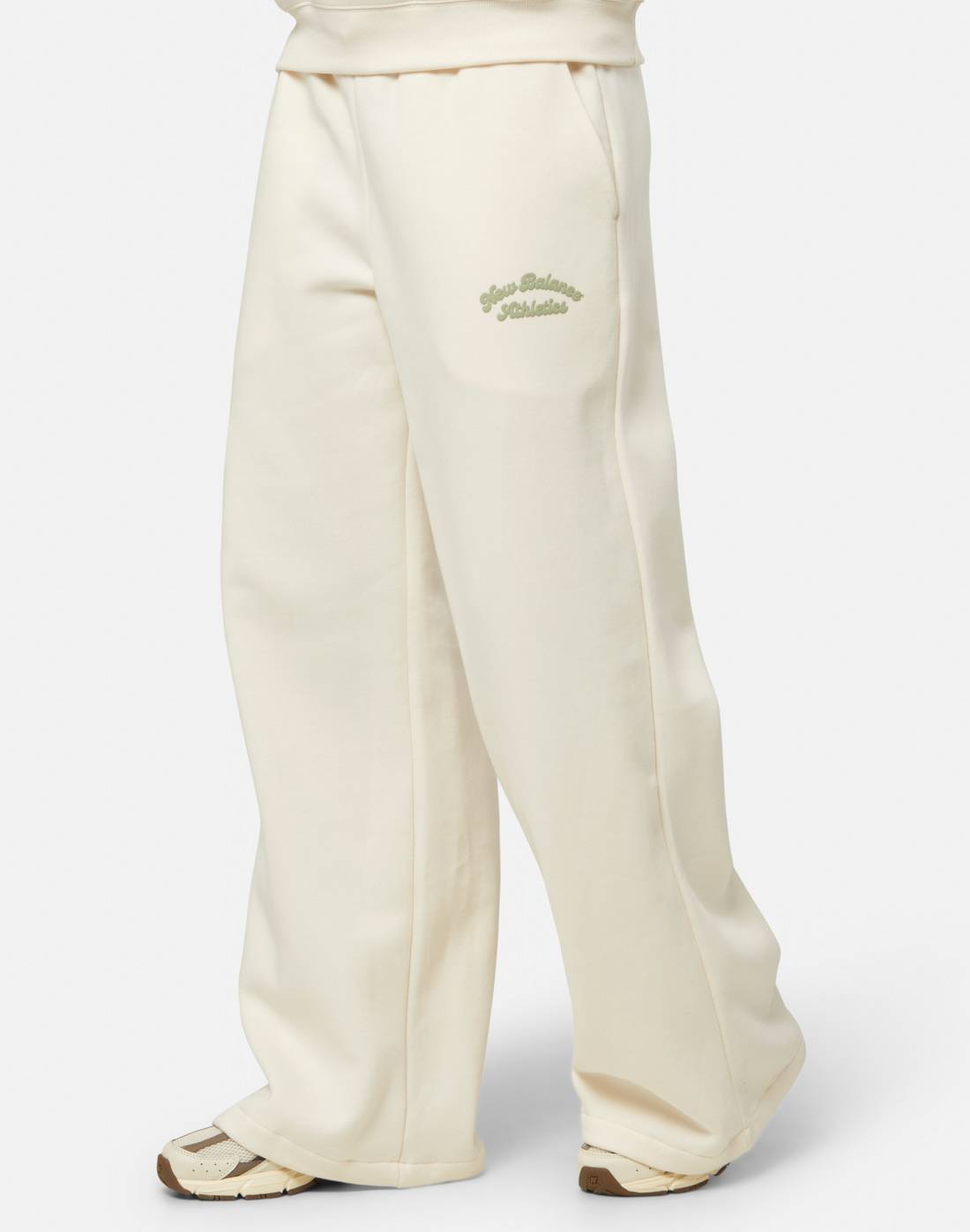 Women's New Balance Heritage Wide Leg Pants in Cream | Fleece