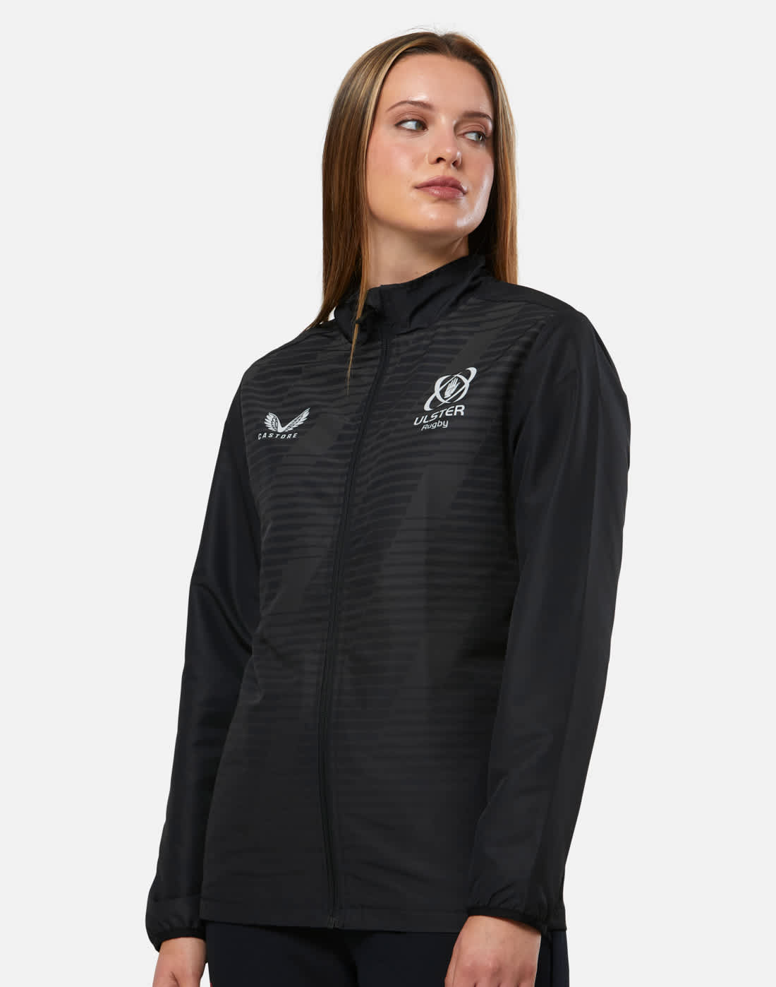 Women's Castore Ulster Pre Match Jacket in Black/Yellow | Size 8
