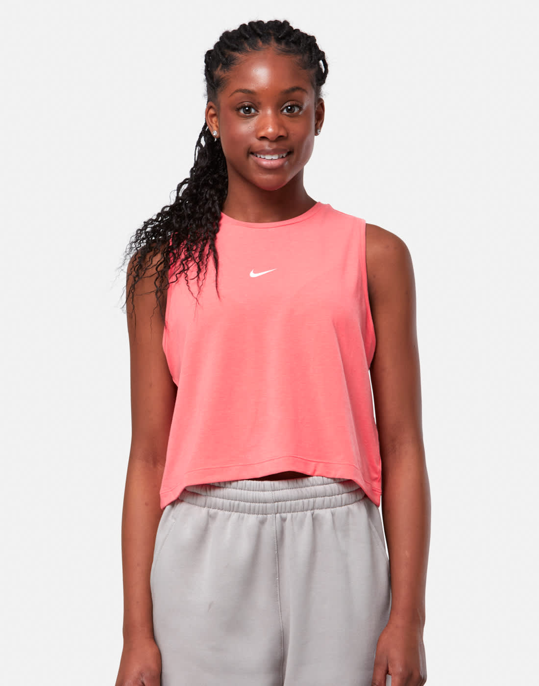 Nike Older Kids Pro Tank Top in Orange/White | XS | Polyester
