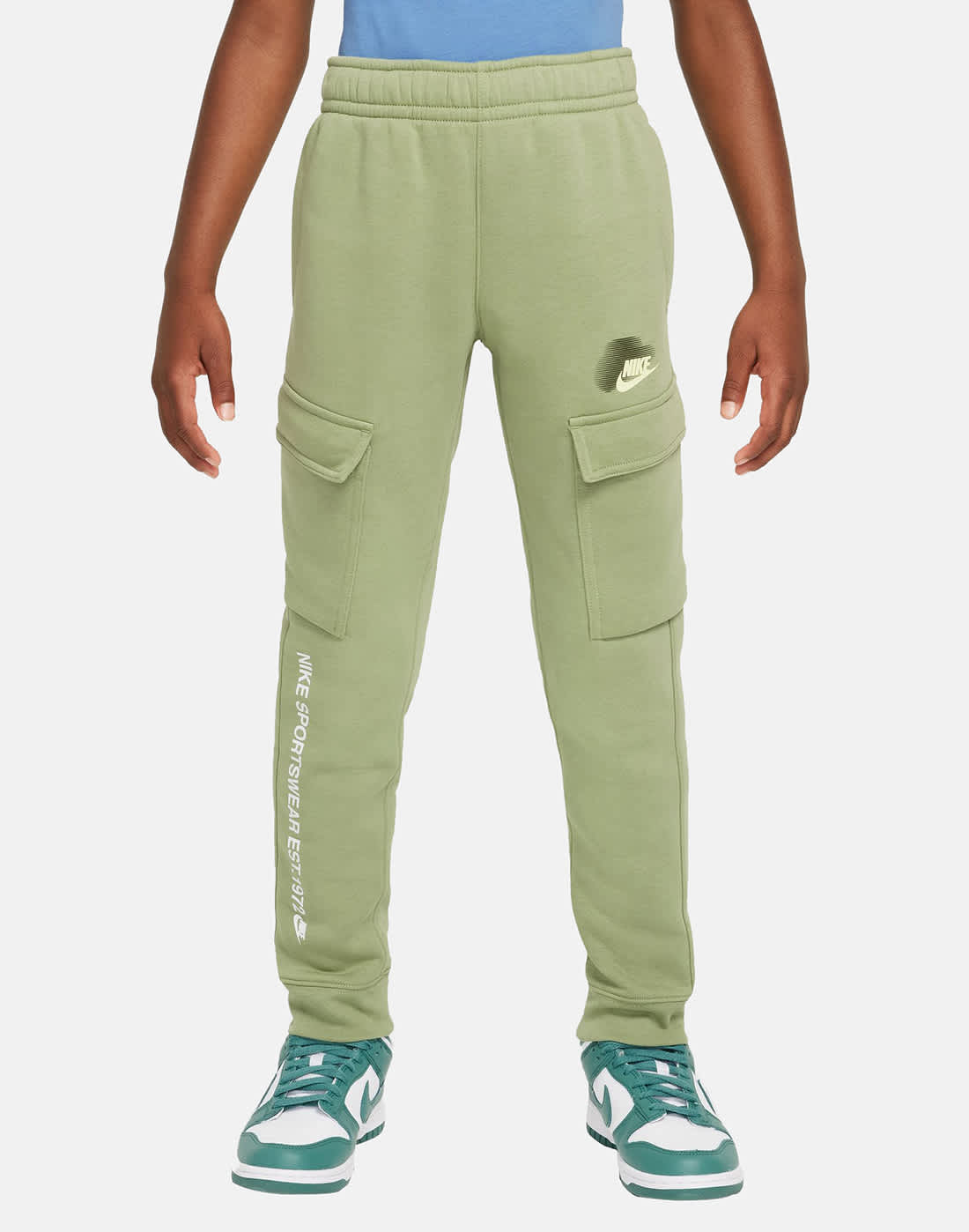Nike Older Kids Sport Inspired Pants in Green | Large | Fleece