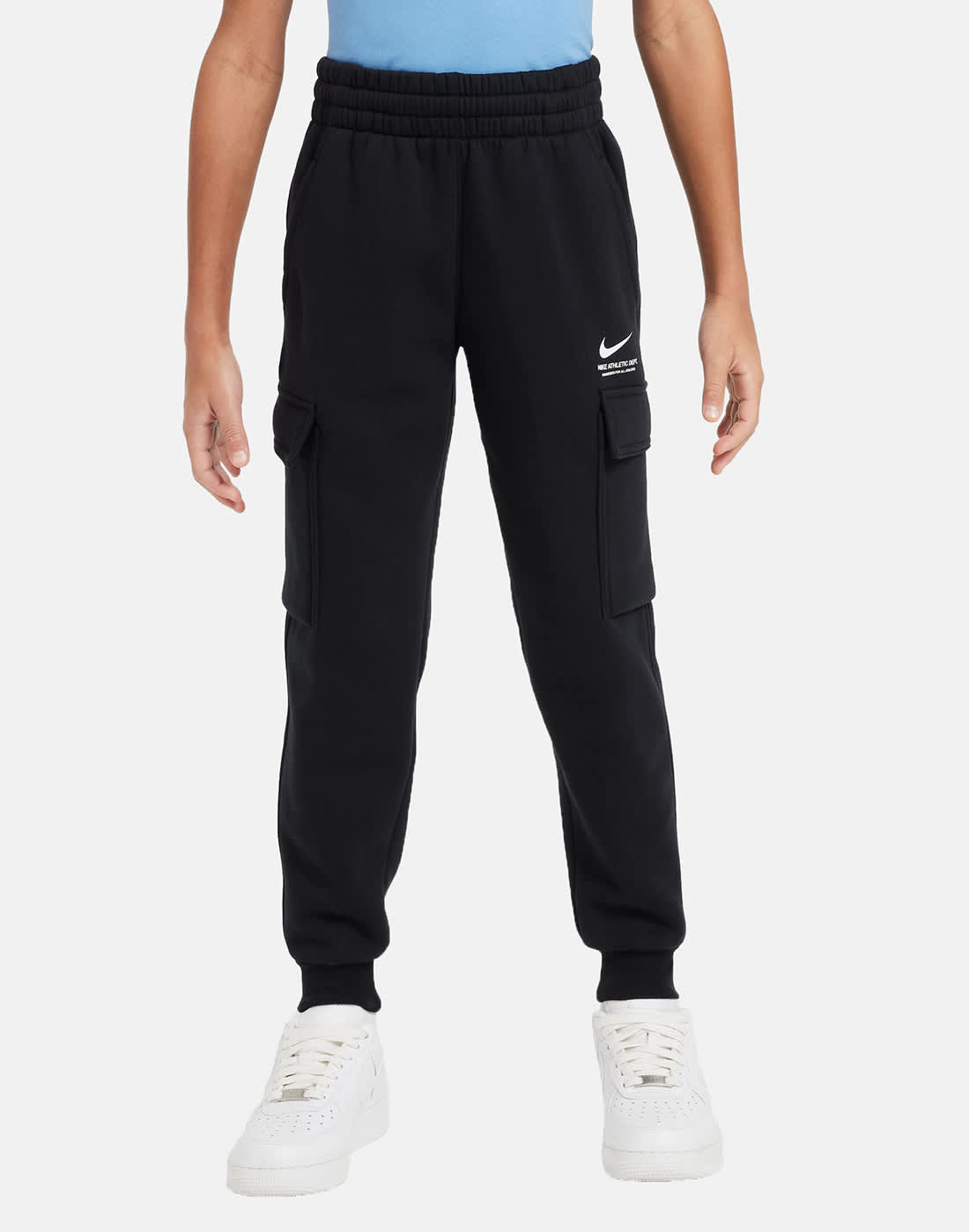 Nike Older Kids Sports Inspired Fleece Cargo Pants in Black