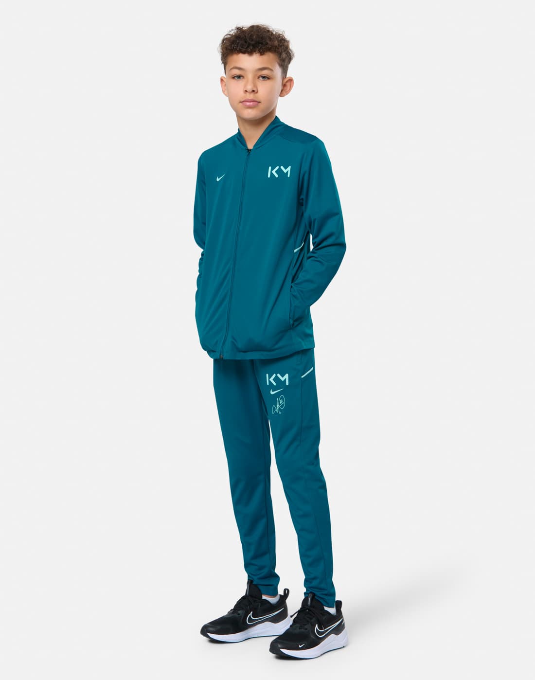 Nike Older Kids Killian Mbappe Tracksuit in Green | Large | Cotton