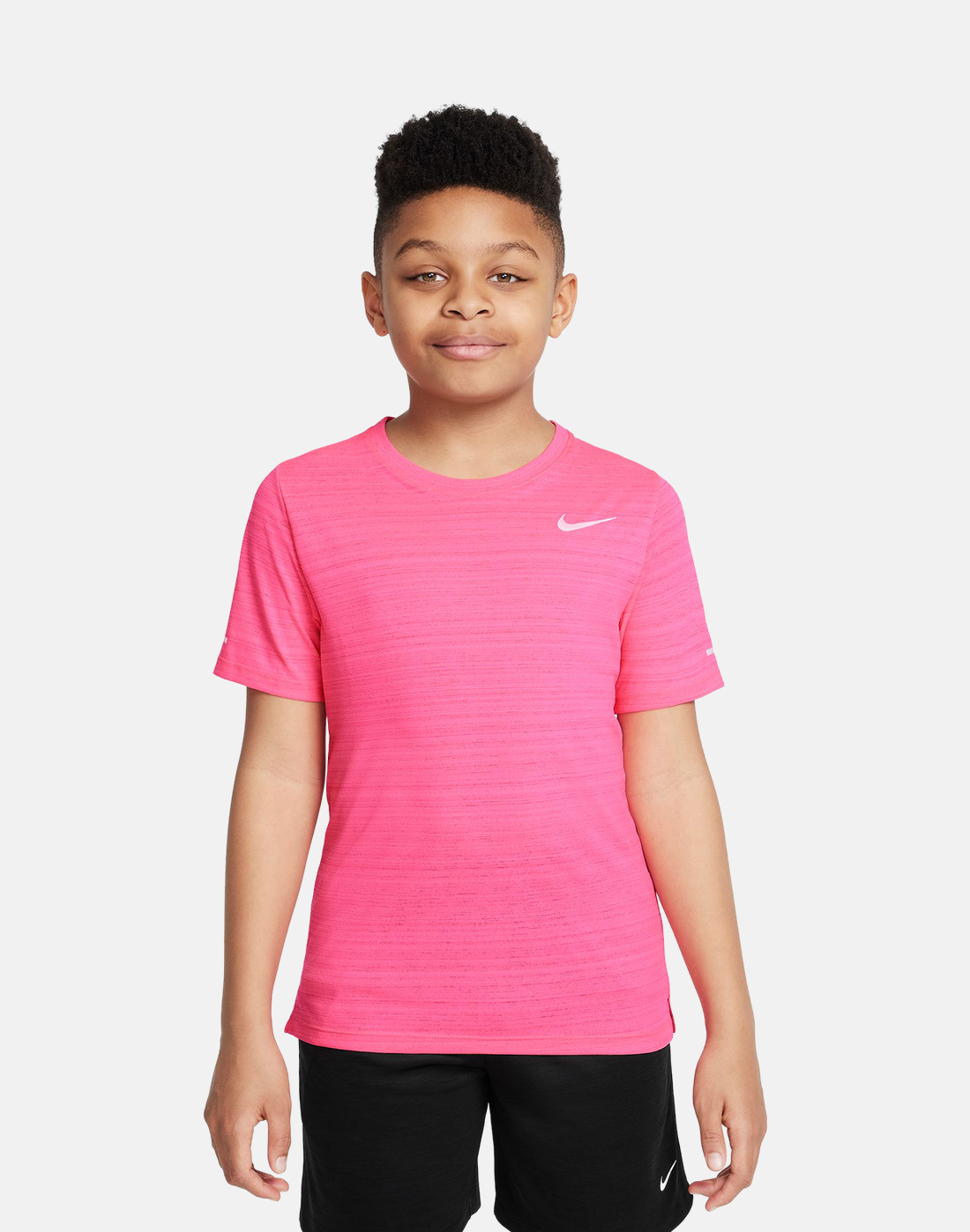 Nike Older Kids Miler T-Shirt in Pink | Medium | Polyester