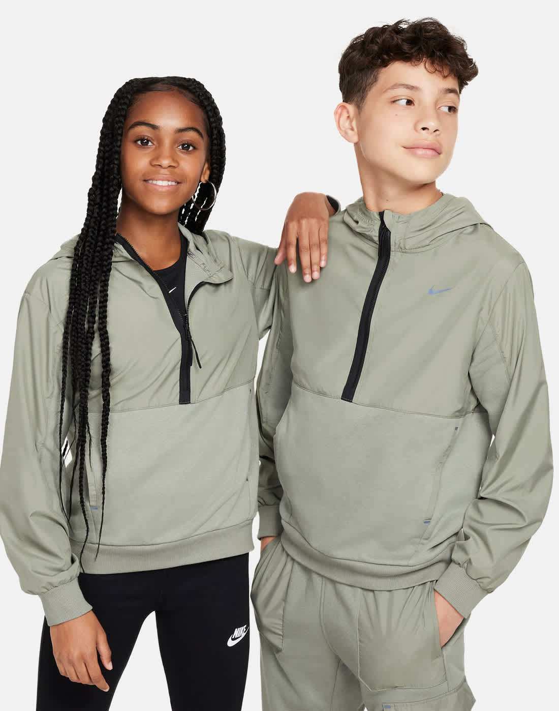 Nike Older Kids City Utility Hoodie in Grey/Black | Small