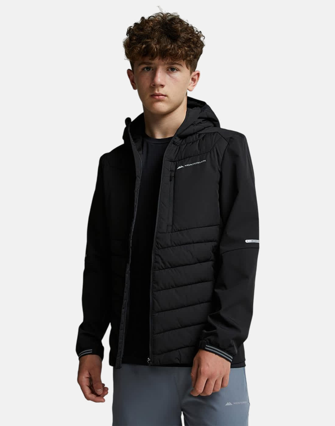 Monterrain Older Kids Realm Hybrid Jacket in Black | Medium