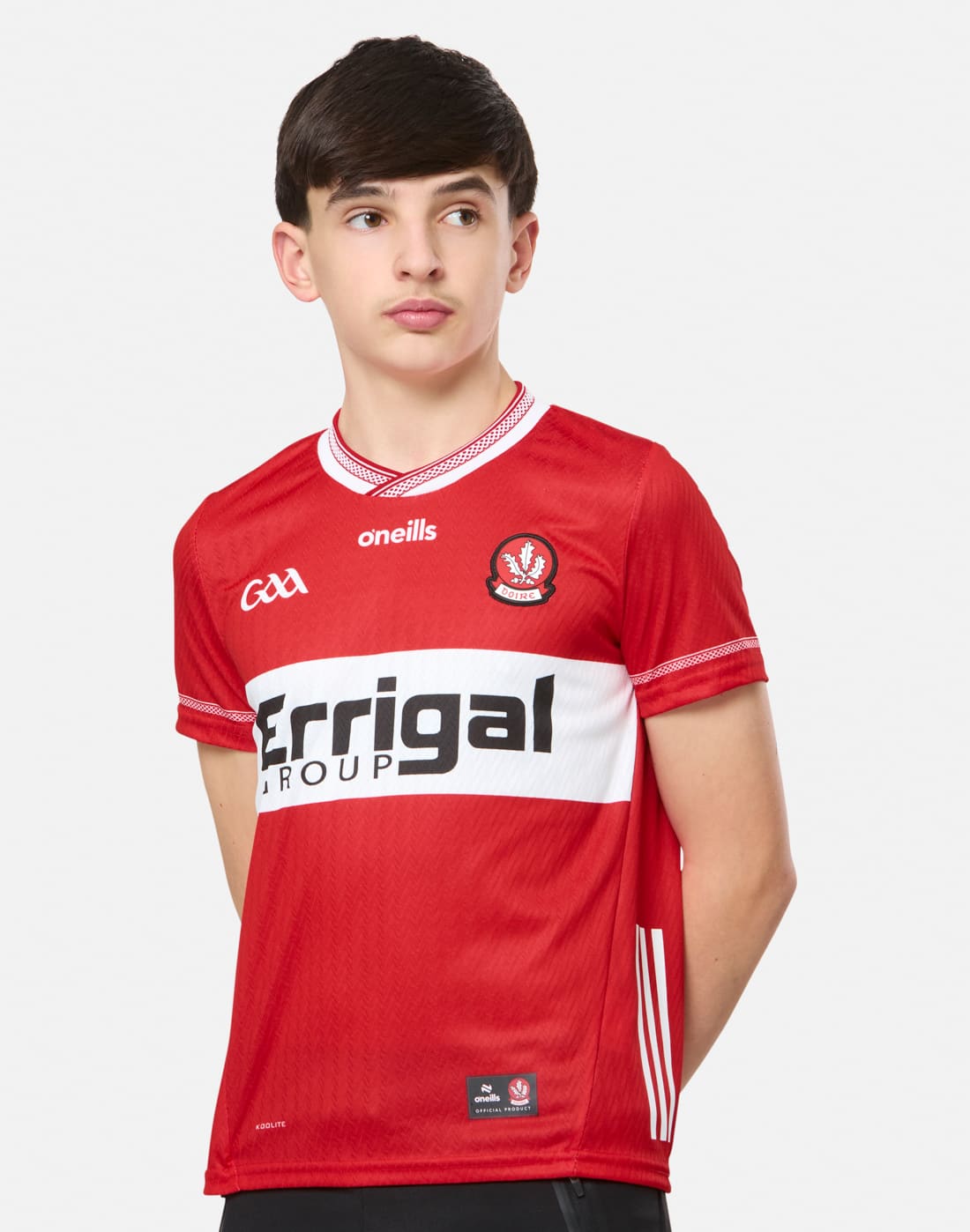 Kids' O'Neills Derry Home Jersey 26/27 in White/Red | Small