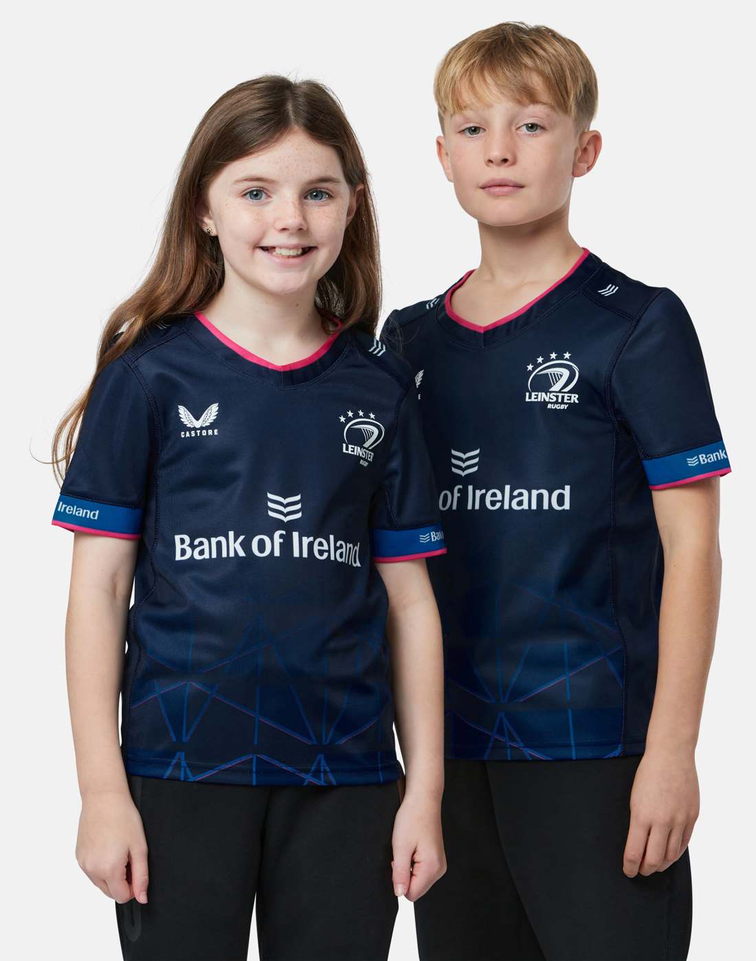 Kids' Castore Leinster 23/24 European Jersey in Navy Blue