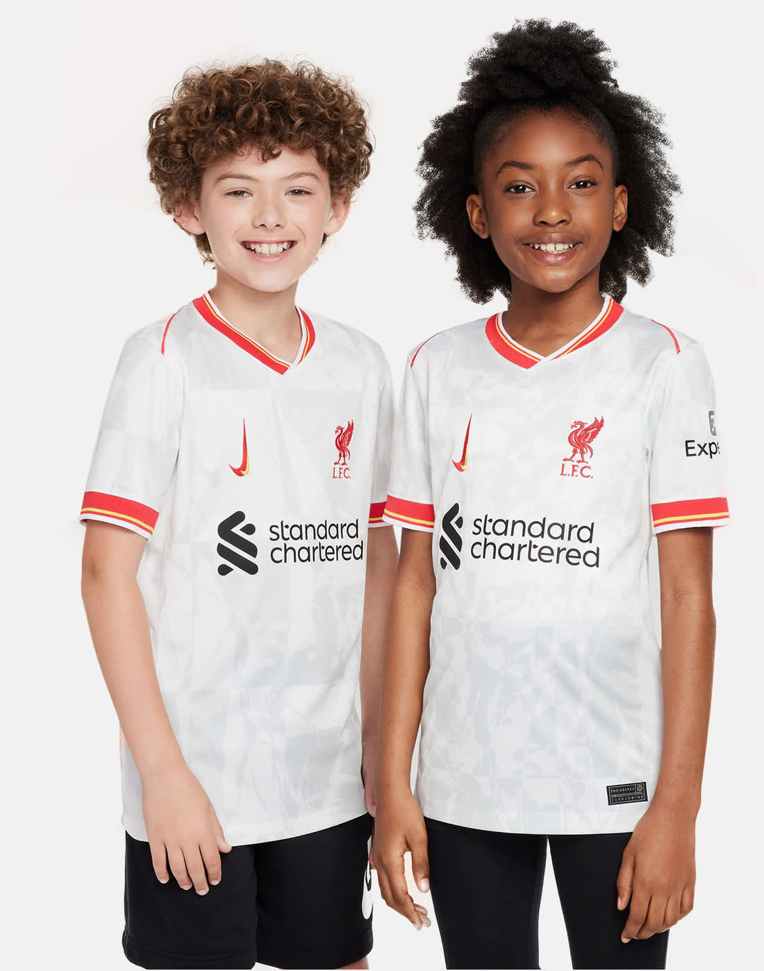 Kids' Nike Liverpool 24/25 Third Jersey in White/Black | Small | Polyester