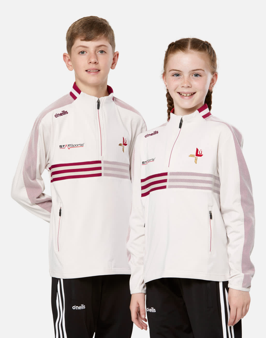 Kids' O'Neills Louth Nepal Half Zip Top in White | Small