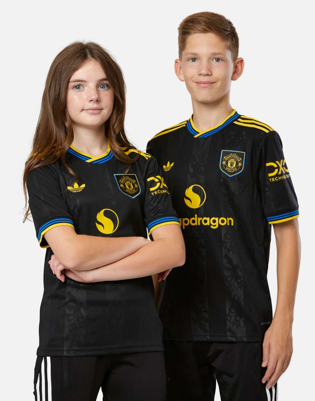Kids' adidas Manchester United 25/26 Third Jersey in Black | Polyester