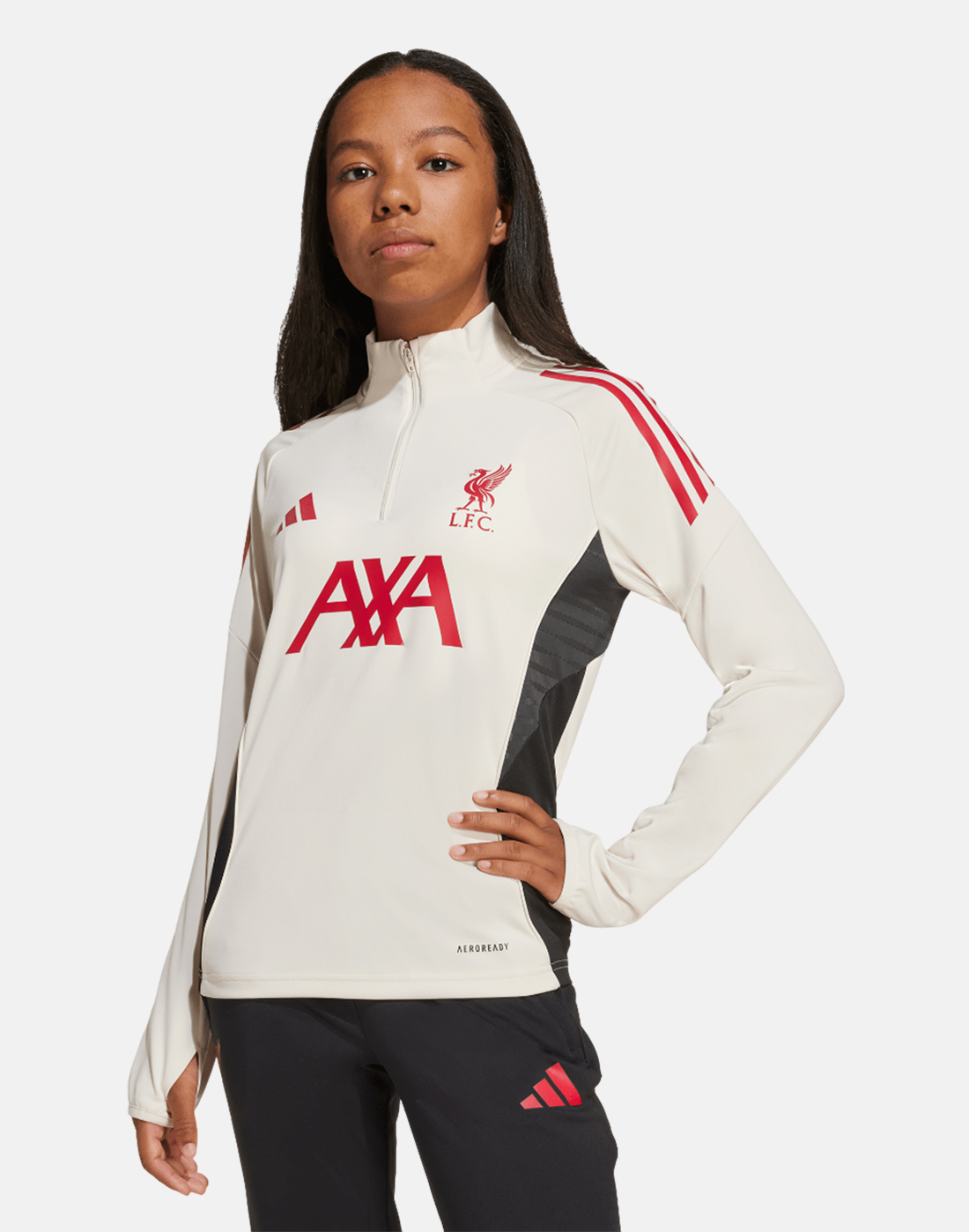 Kids' adidas Liverpool Training Top in White | Small | Polyester