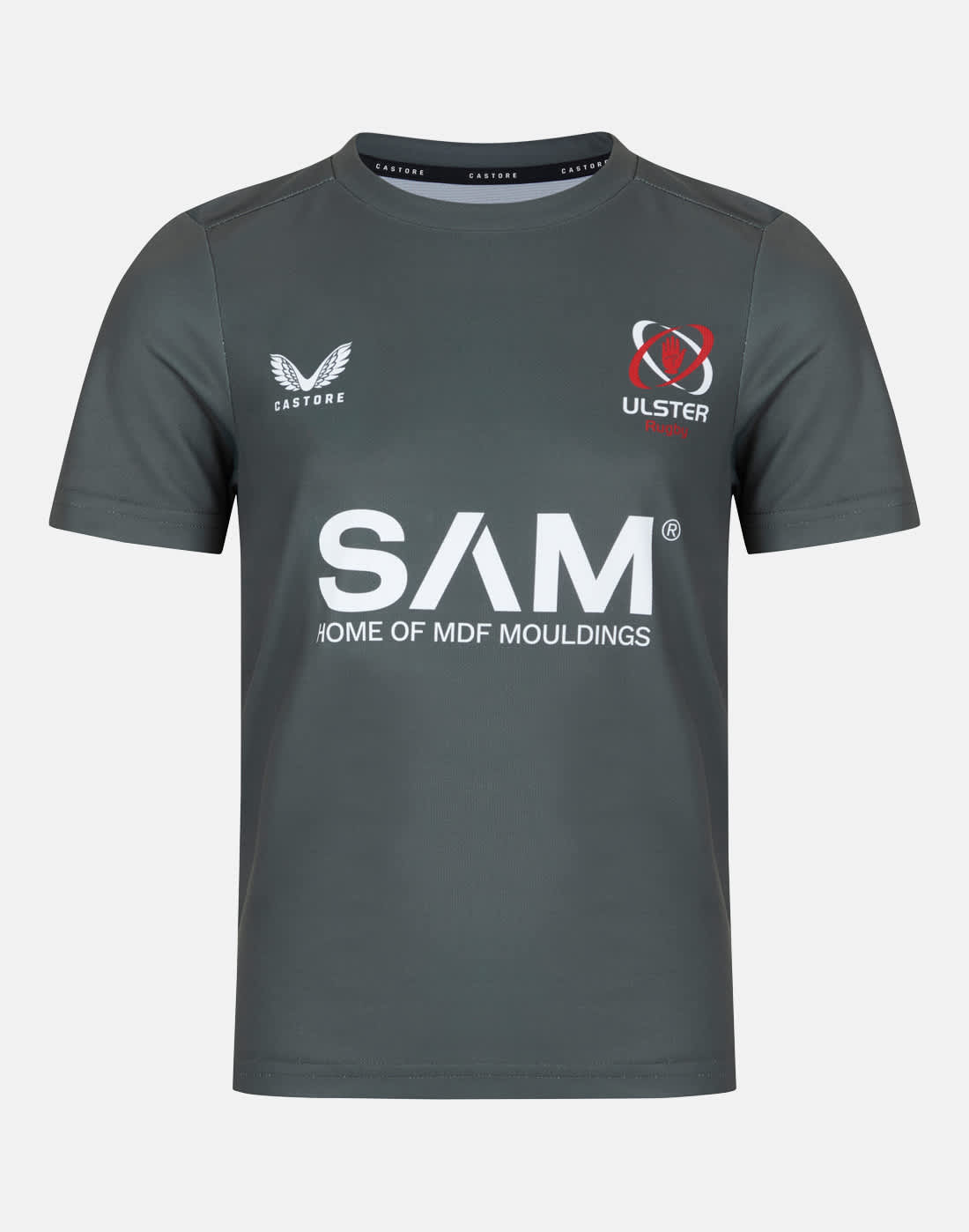 Kids' Castore Ulster Warm Up T-Shirt in Grey | XL