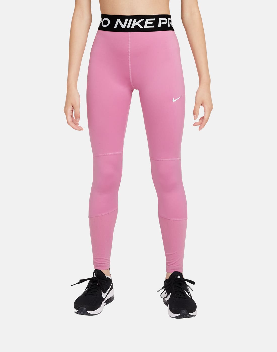 Nike Older Kids Pro Leggings in Pink/White | XL | Polyester