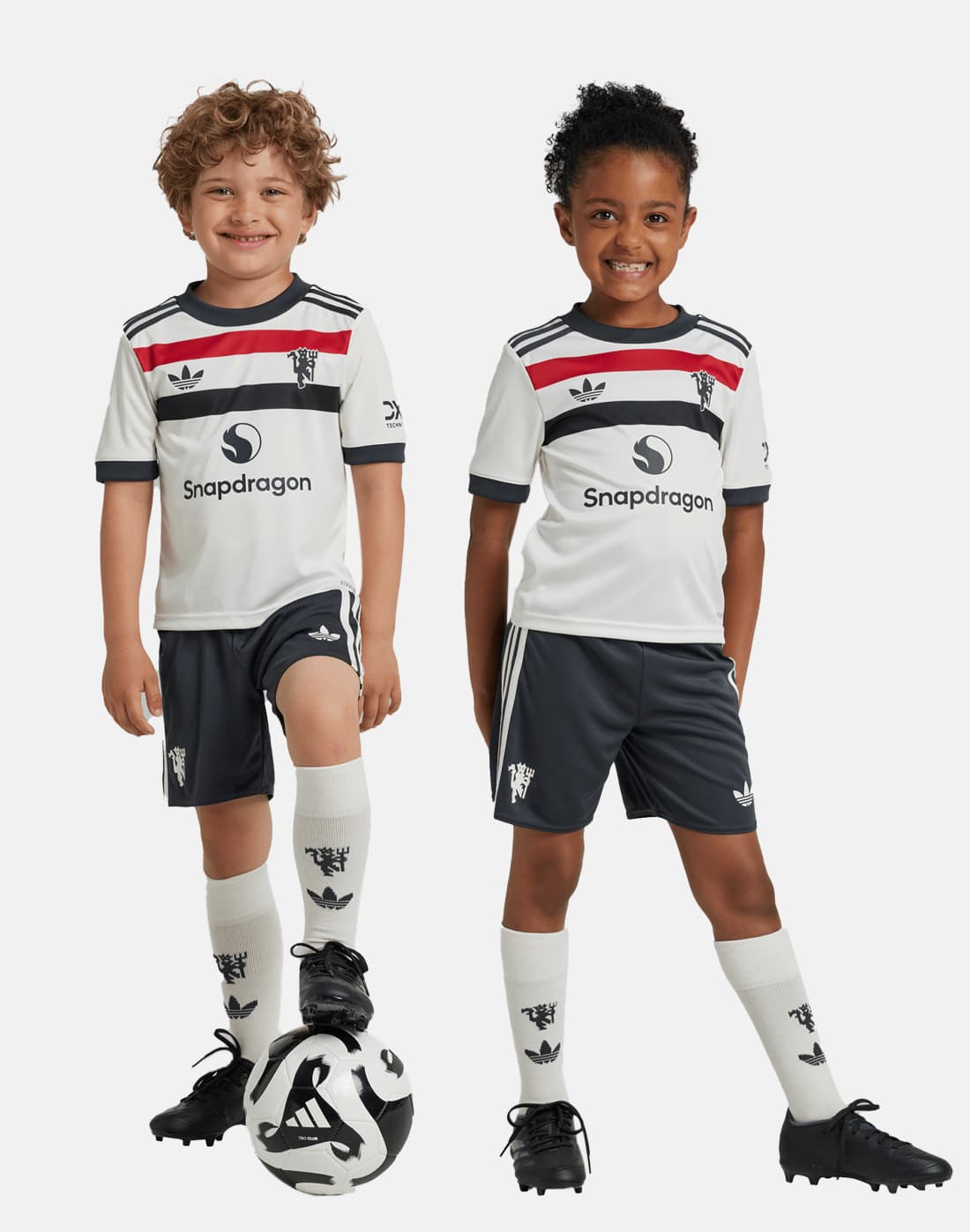 adidas Pre School Manchester United 24/25 Third Kit in White | Polyester