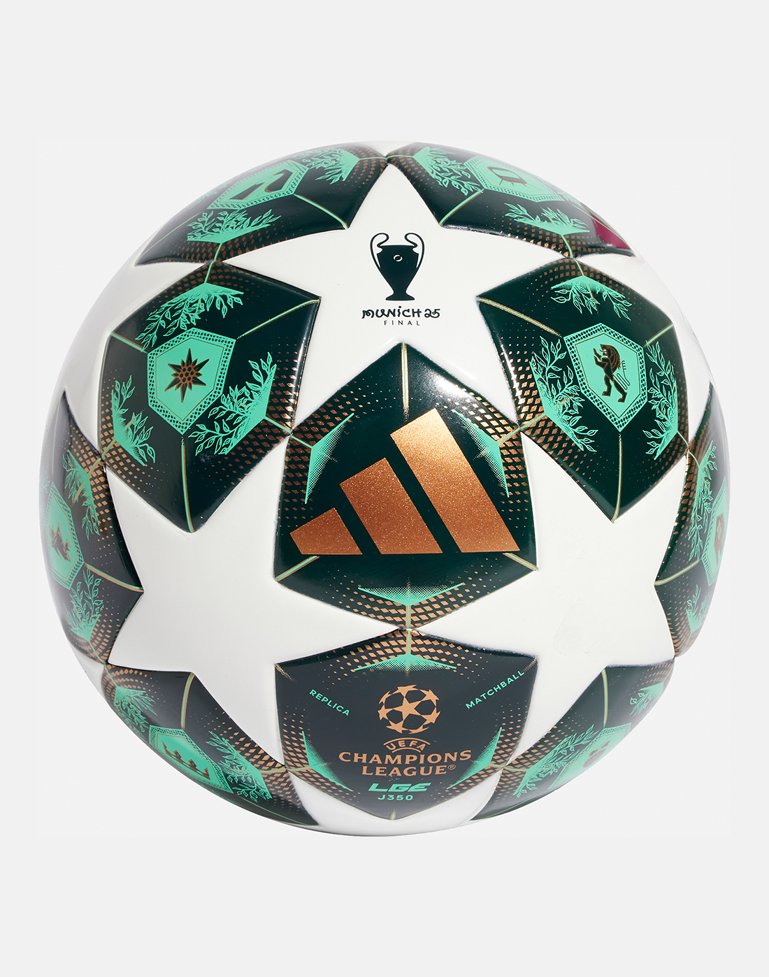 adidas Champions League J350 Football in Green/White | Polyurethane
